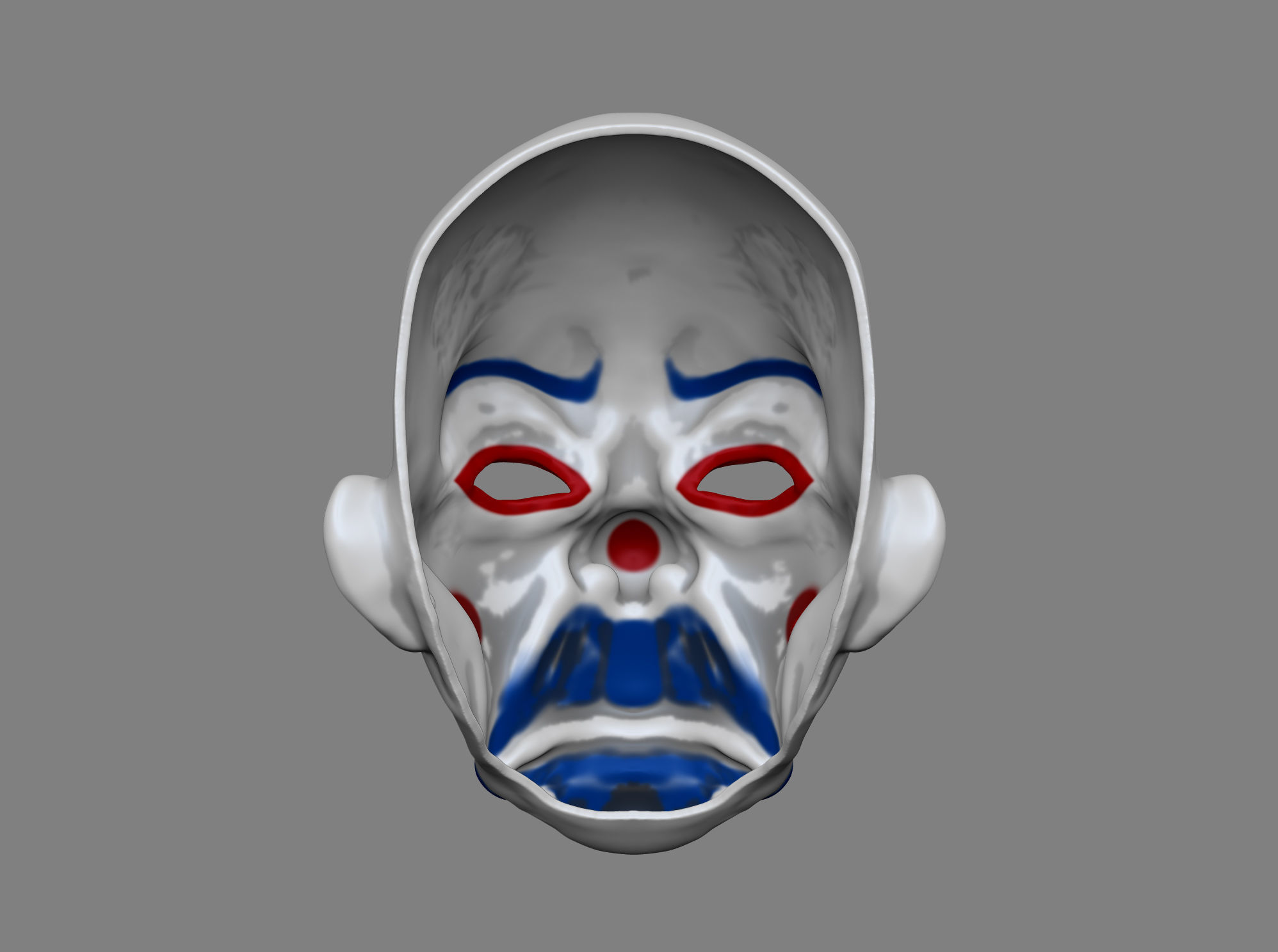 Henchmen Clown Mask Dark Knight Cosplay Halloween Helmet  3D print model_5