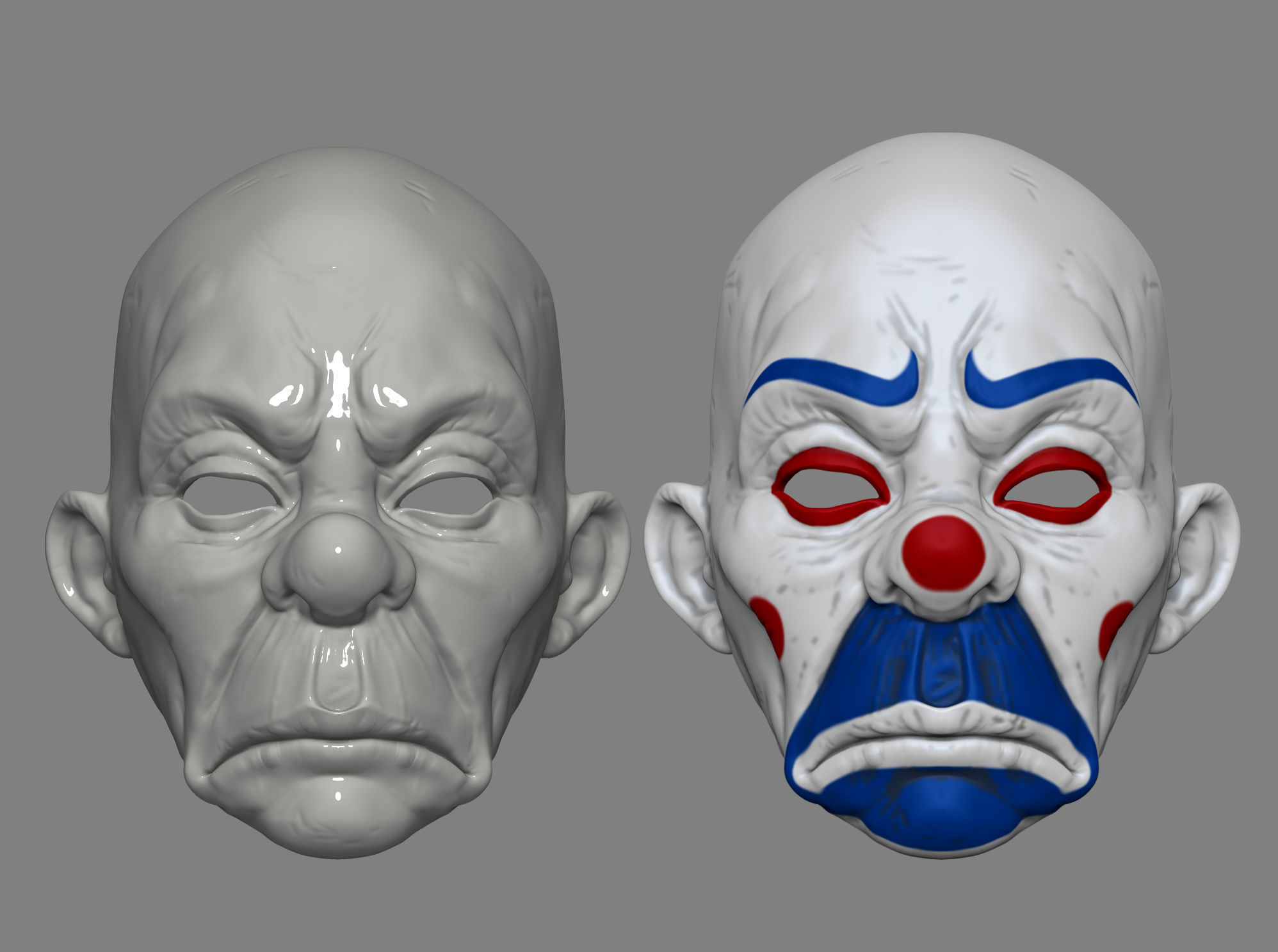 Henchmen Clown Mask Dark Knight Cosplay Halloween Helmet  3D print model_6