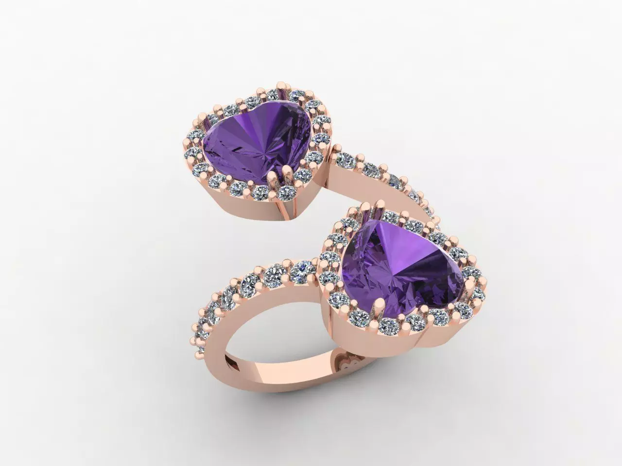 Heart stone ring Free 3D print model
