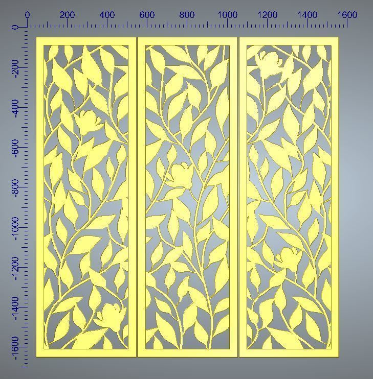 MAGNOLIA LEAVES PANEL Free 3D print model_7
