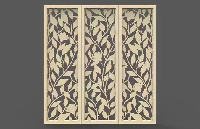 MAGNOLIA LEAVES PANEL Free 3D print model