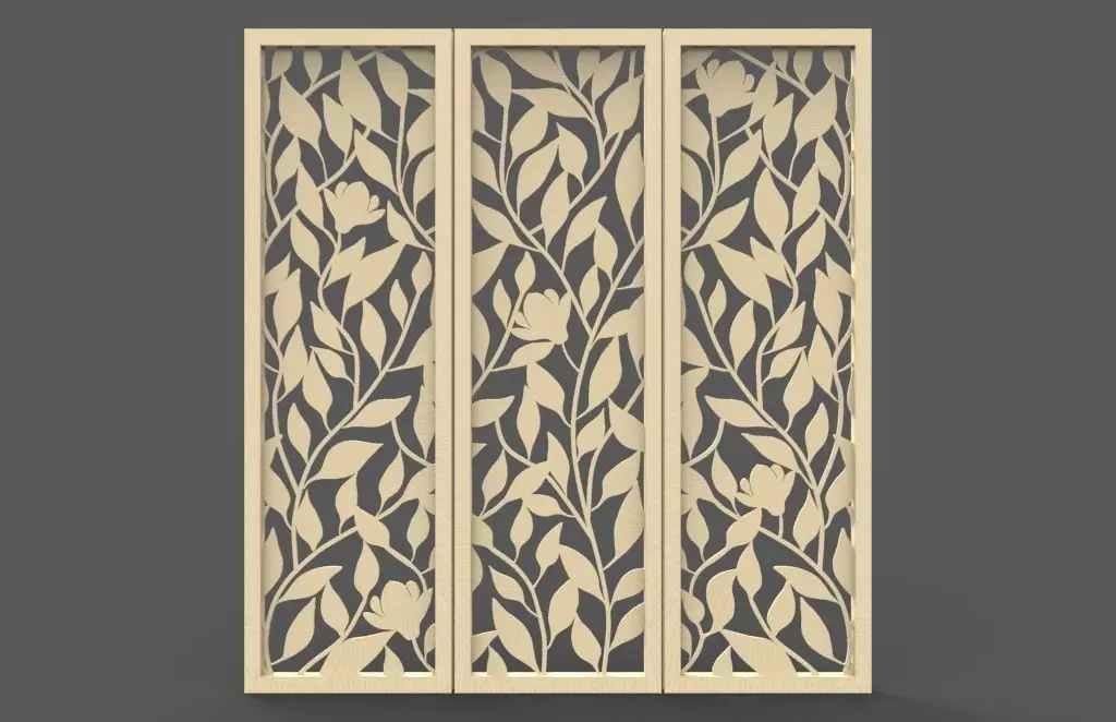 MAGNOLIA LEAVES PANEL Free 3D print model_0