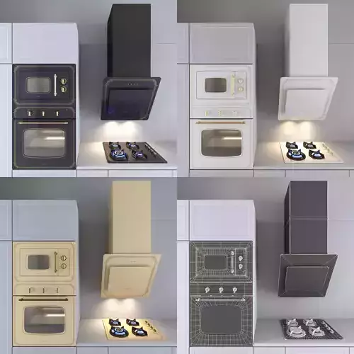 Kitchen appliances Midea in neoclassical style 3D model