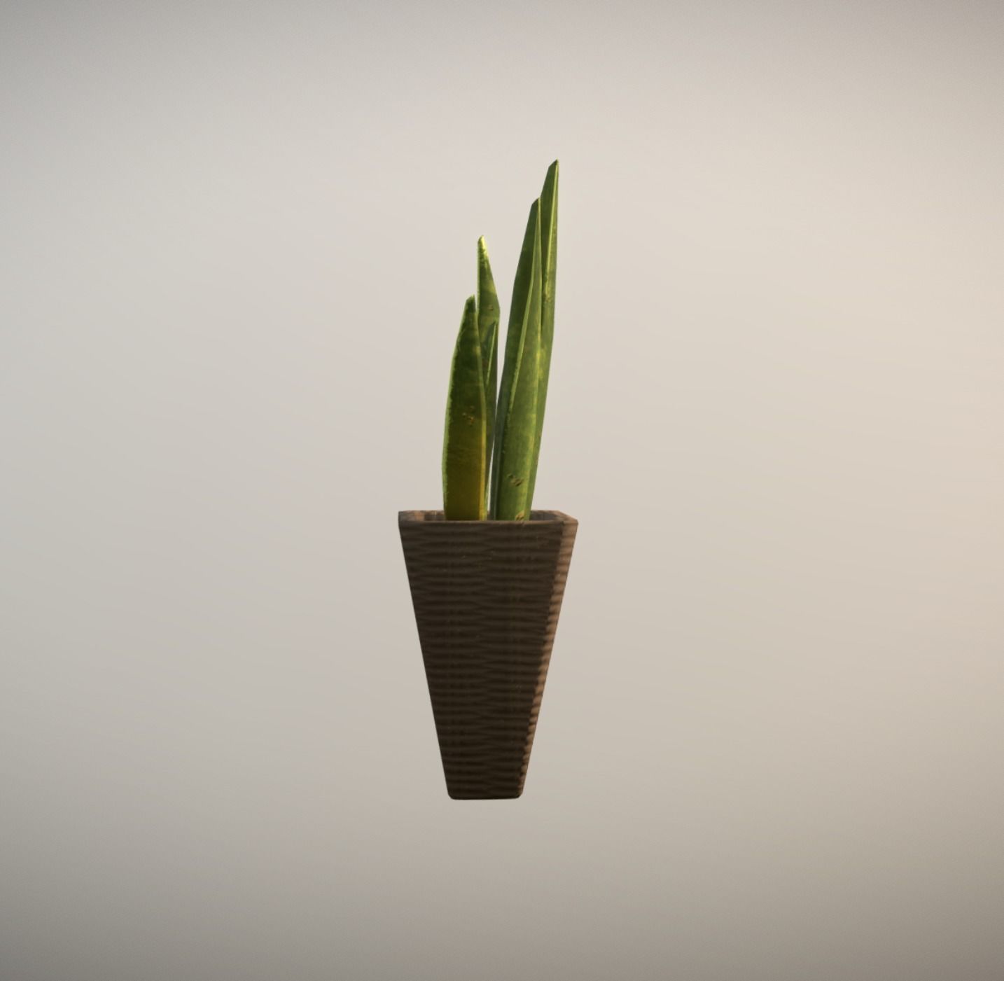 Houseplant with basket game ready and low poly Low-poly 3D model_5