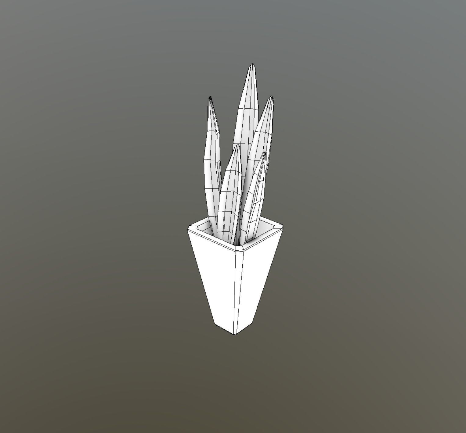 Houseplant with basket game ready and low poly Low-poly 3D model_1