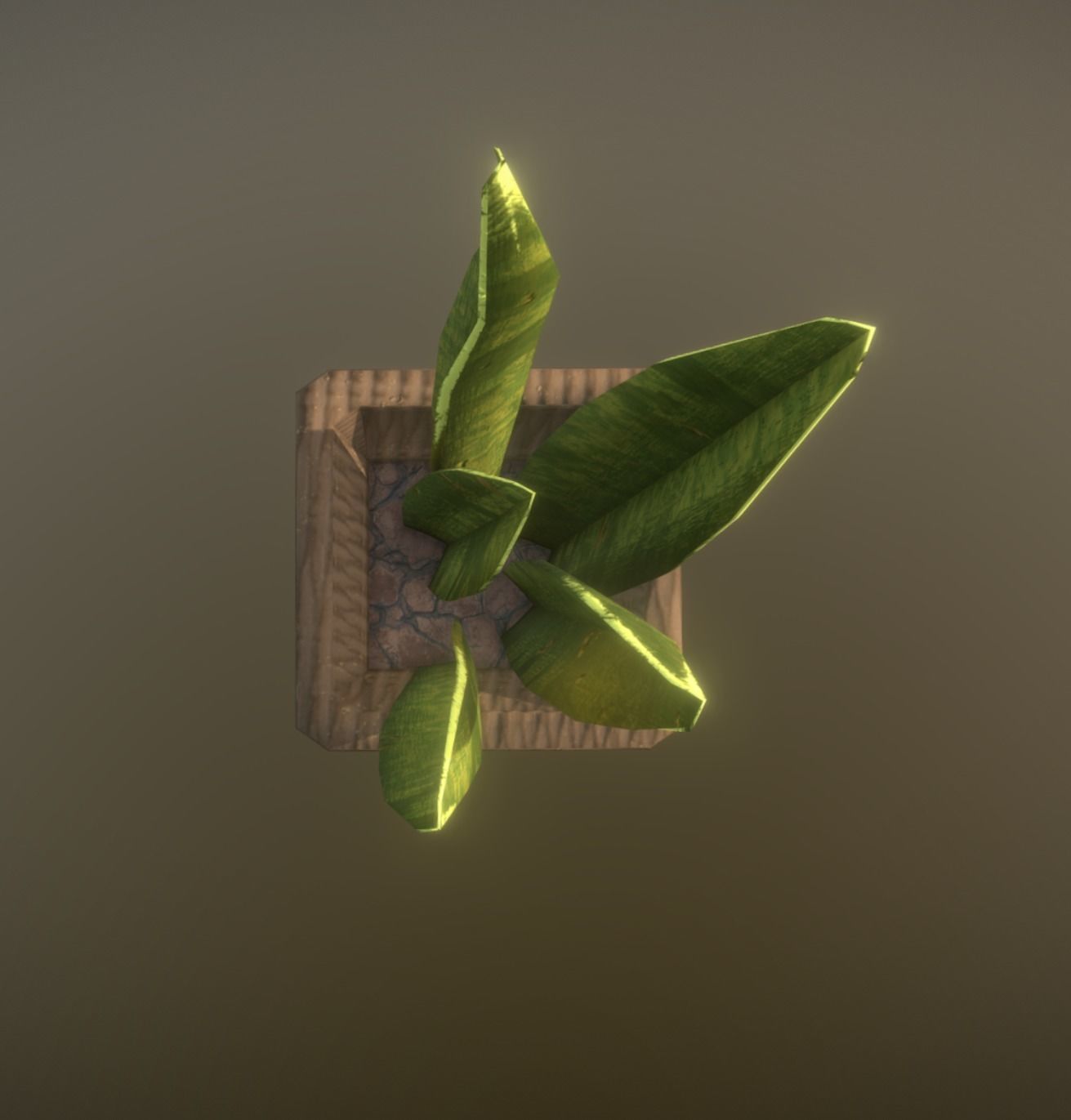 Houseplant with basket game ready and low poly Low-poly 3D model_3