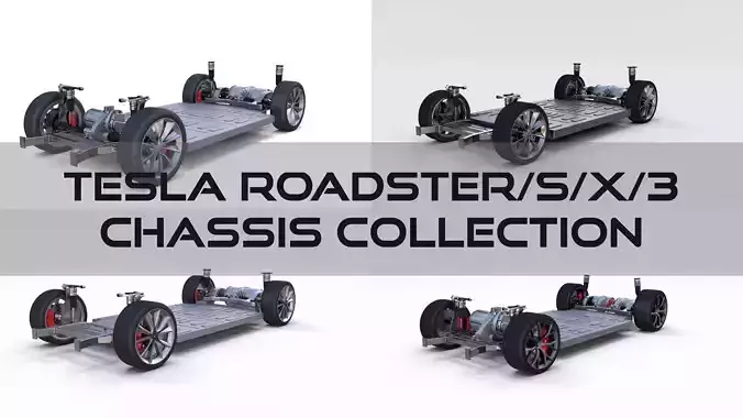 Tesla Roadster Model S X 3 Chassis Pack 3D model