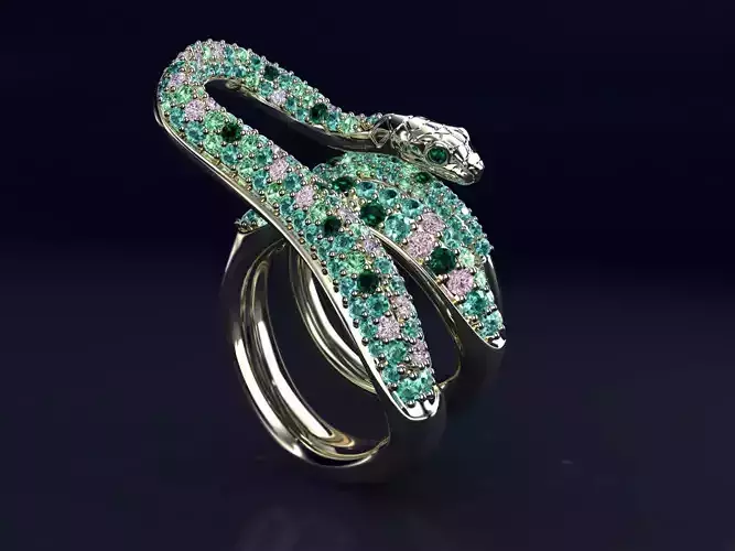 Snake ring with diamonds ZR MY05