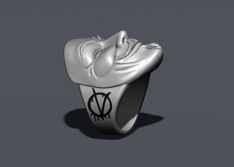Vendetta anonymous ring 3D print model_2