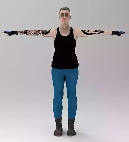 free woman with tattoos Free 3D model