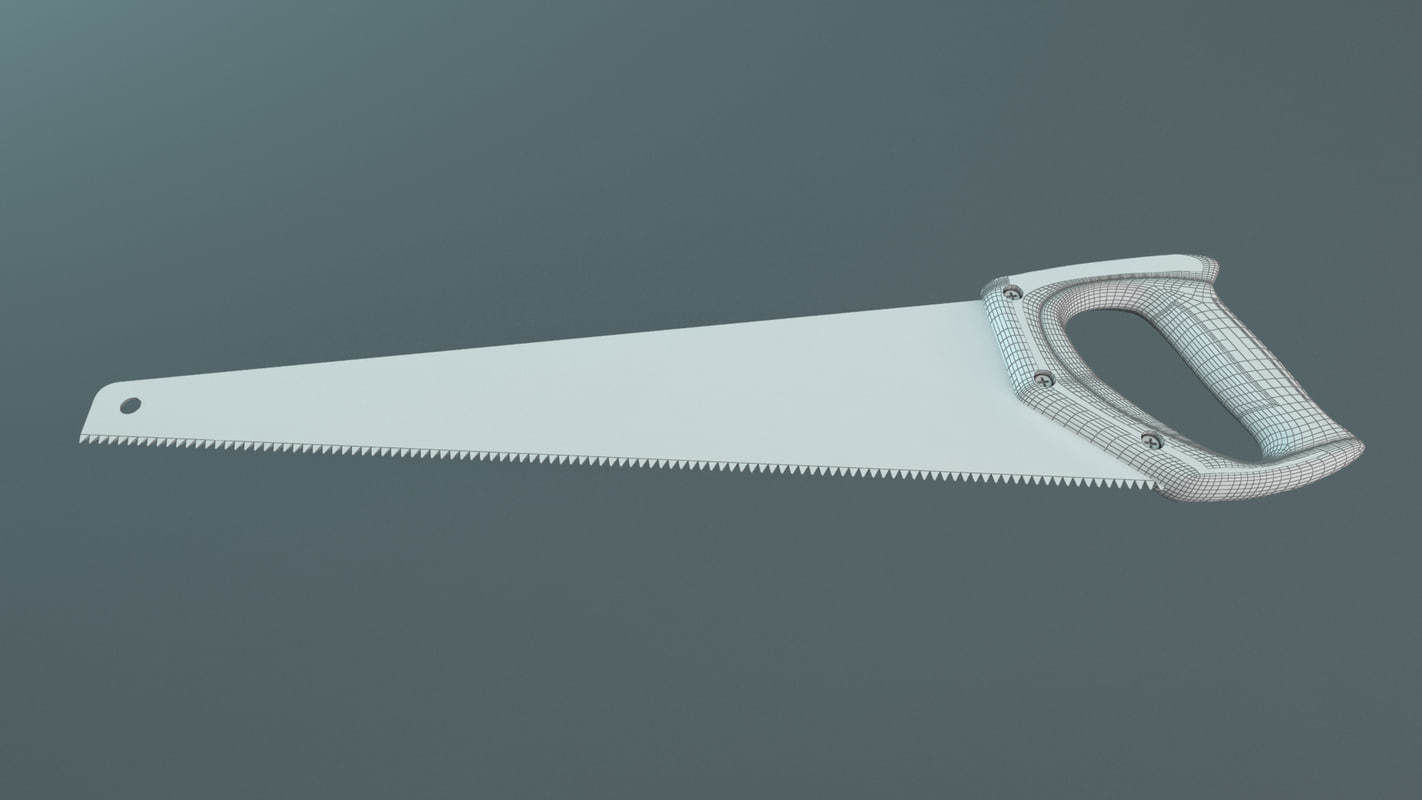 Hand Saw Low-poly 3D model_3