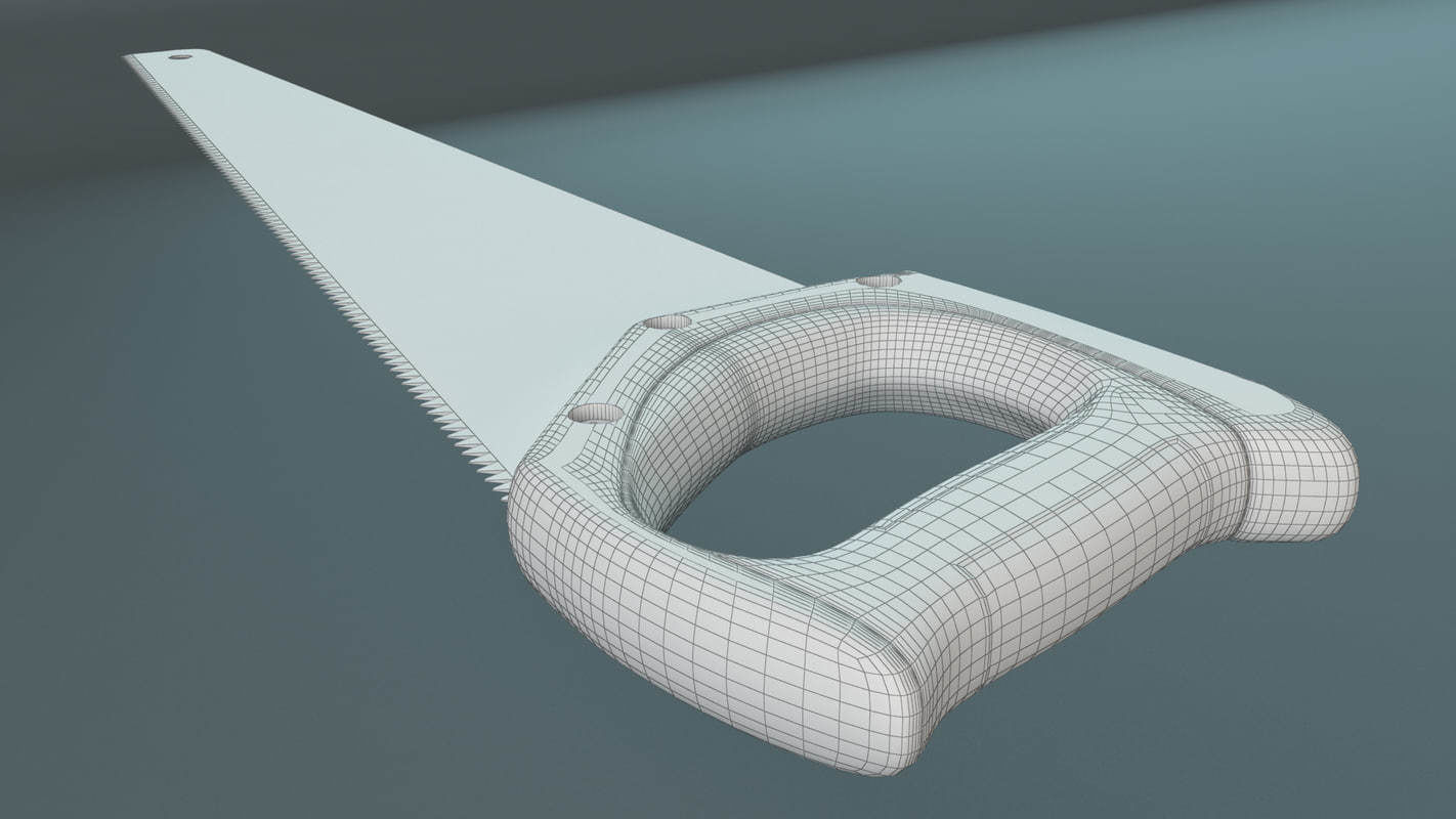 Hand Saw Low-poly 3D model_4