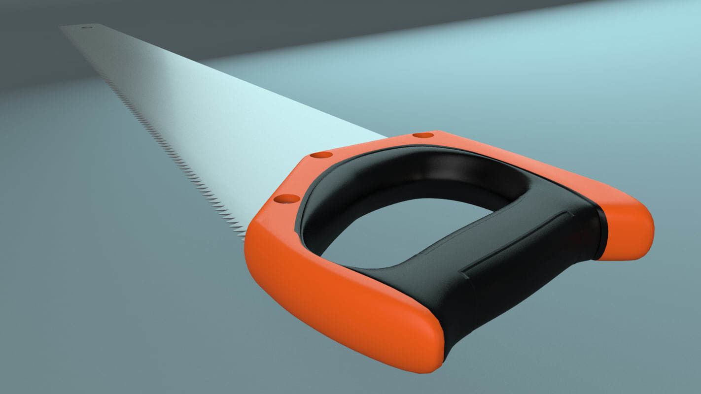 Hand Saw Low-poly 3D model_1