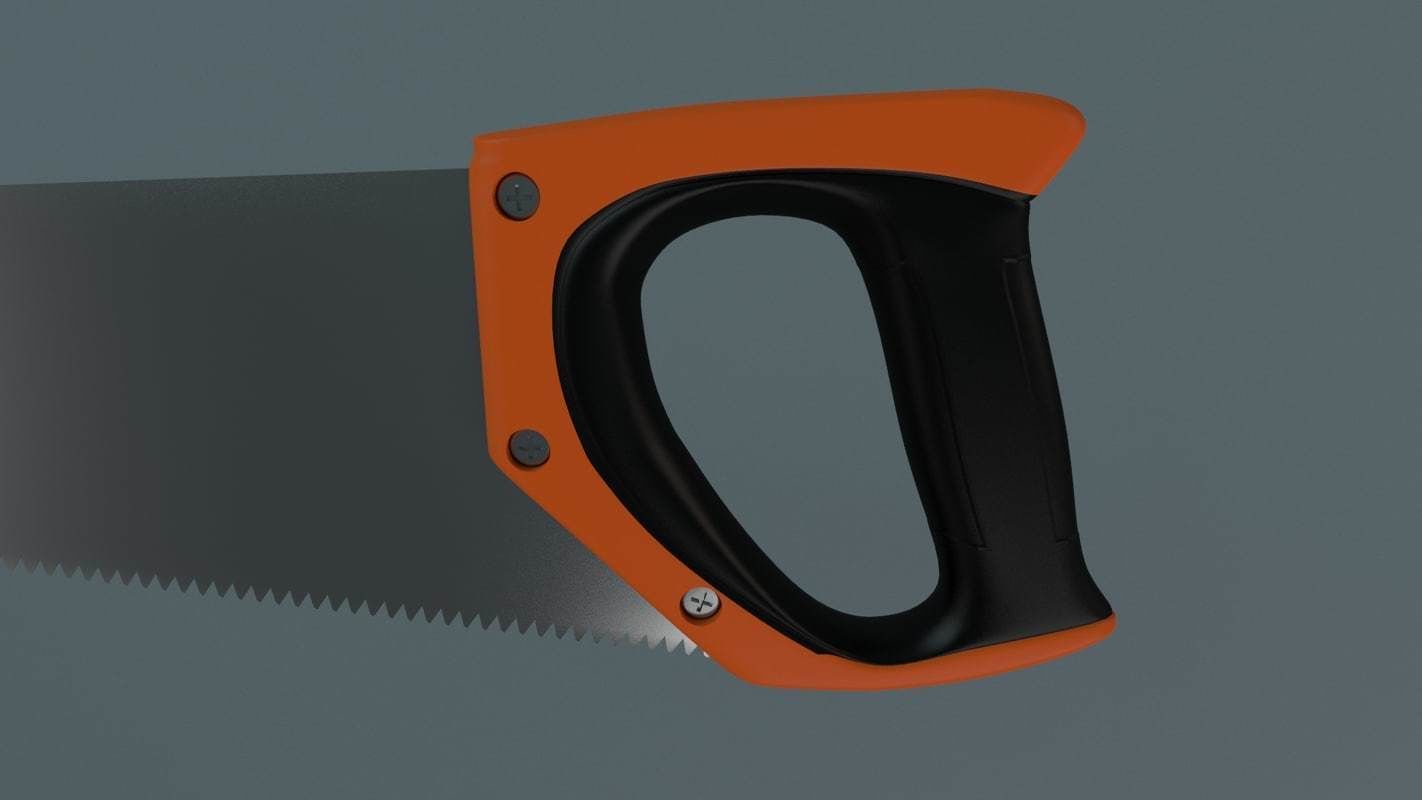 Hand Saw Low-poly 3D model_2