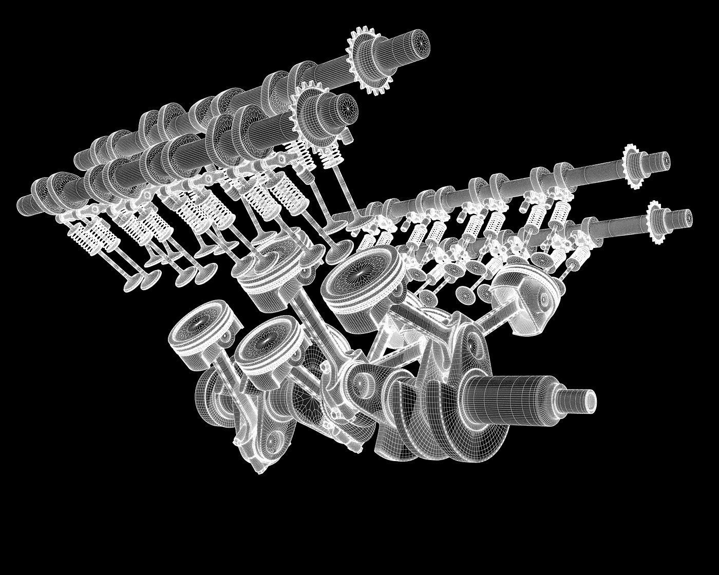 V8 Engine Ignition Animation 3D model_15