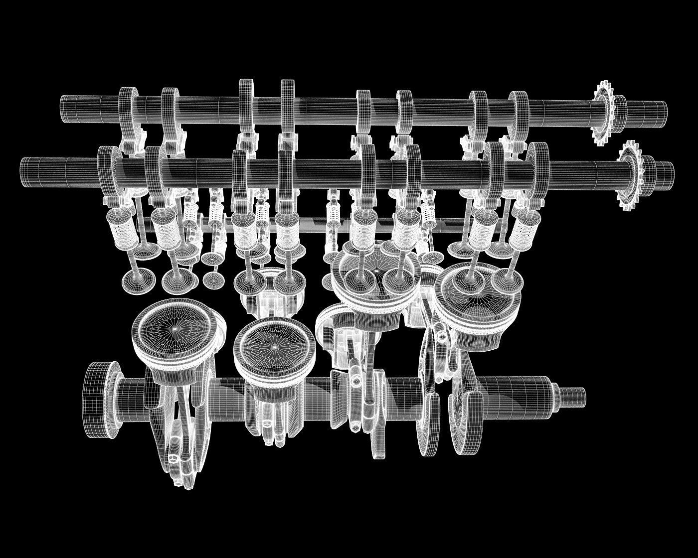 V8 Engine Ignition Animation 3D model_14
