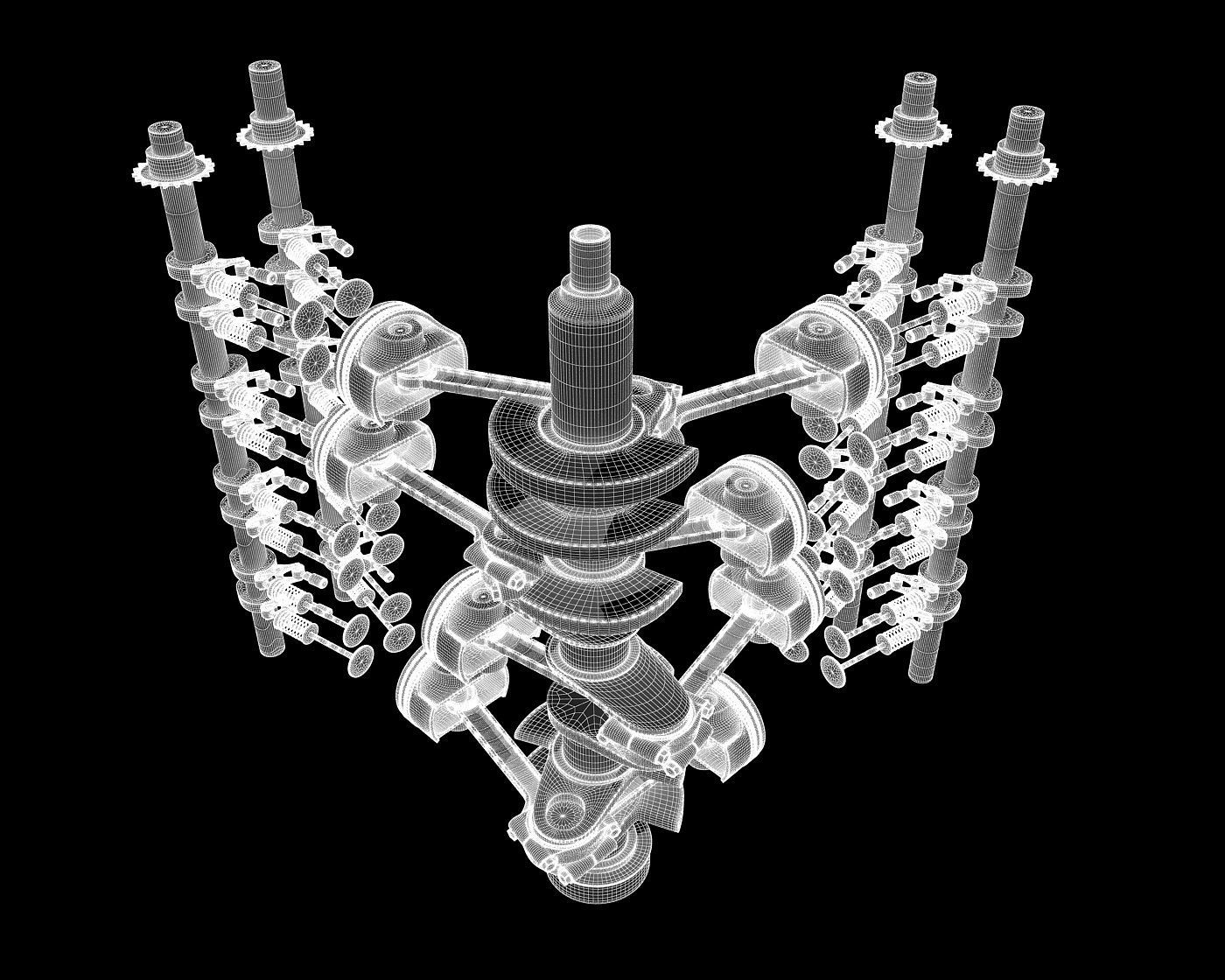 V8 Engine Ignition Animation 3D model_13
