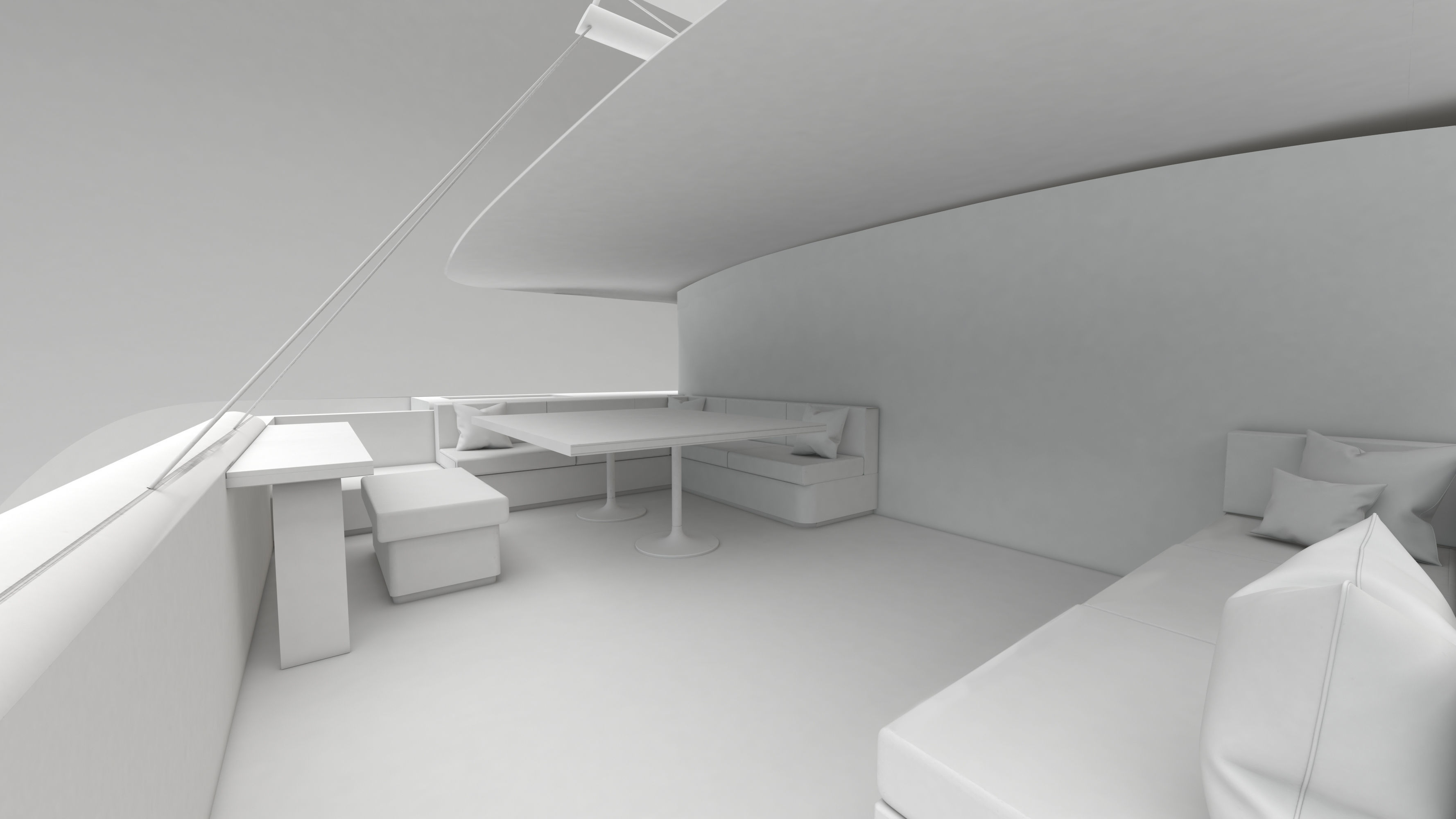 Modern sailing catamaran yacht 3D model_3