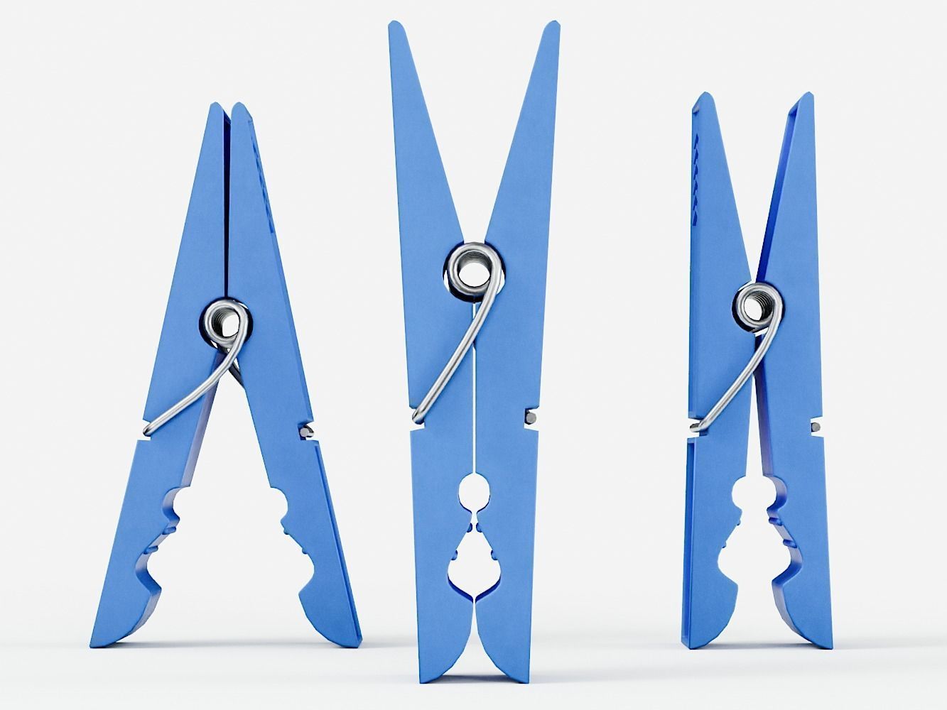 Various Clothespins Clothes Pegs 3D Model Collection_4