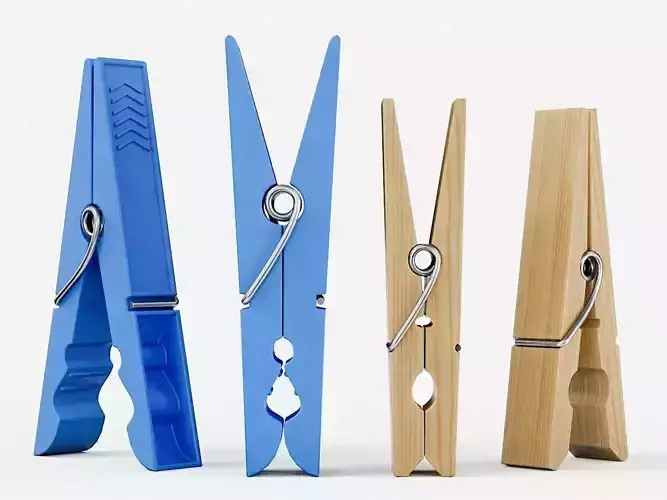 Various Clothespins Clothes Pegs 3D Model Collection
