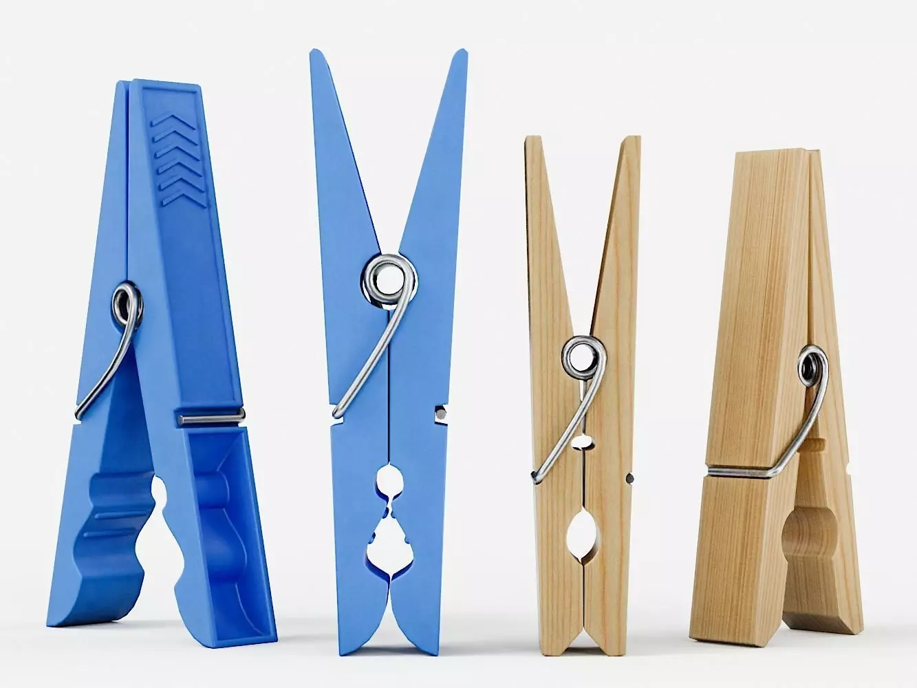 Various Clothespins Clothes Pegs 3D Model Collection_0