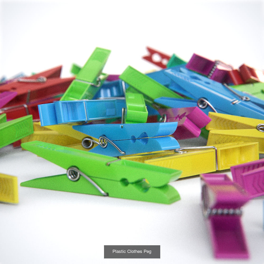 Various Clothespins Clothes Pegs 3D Model Collection_8