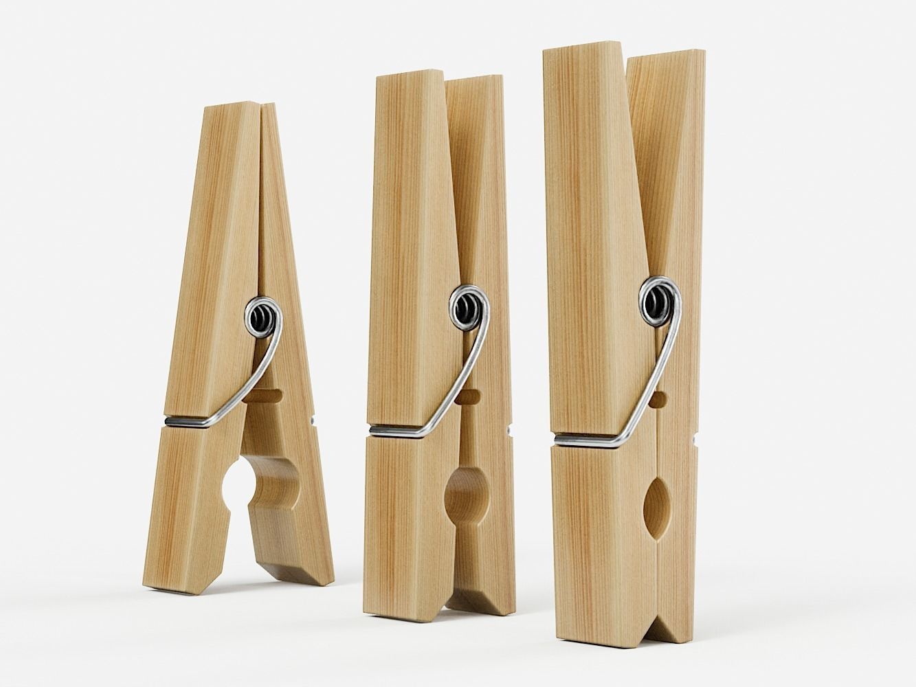 Various Clothespins Clothes Pegs 3D Model Collection_14