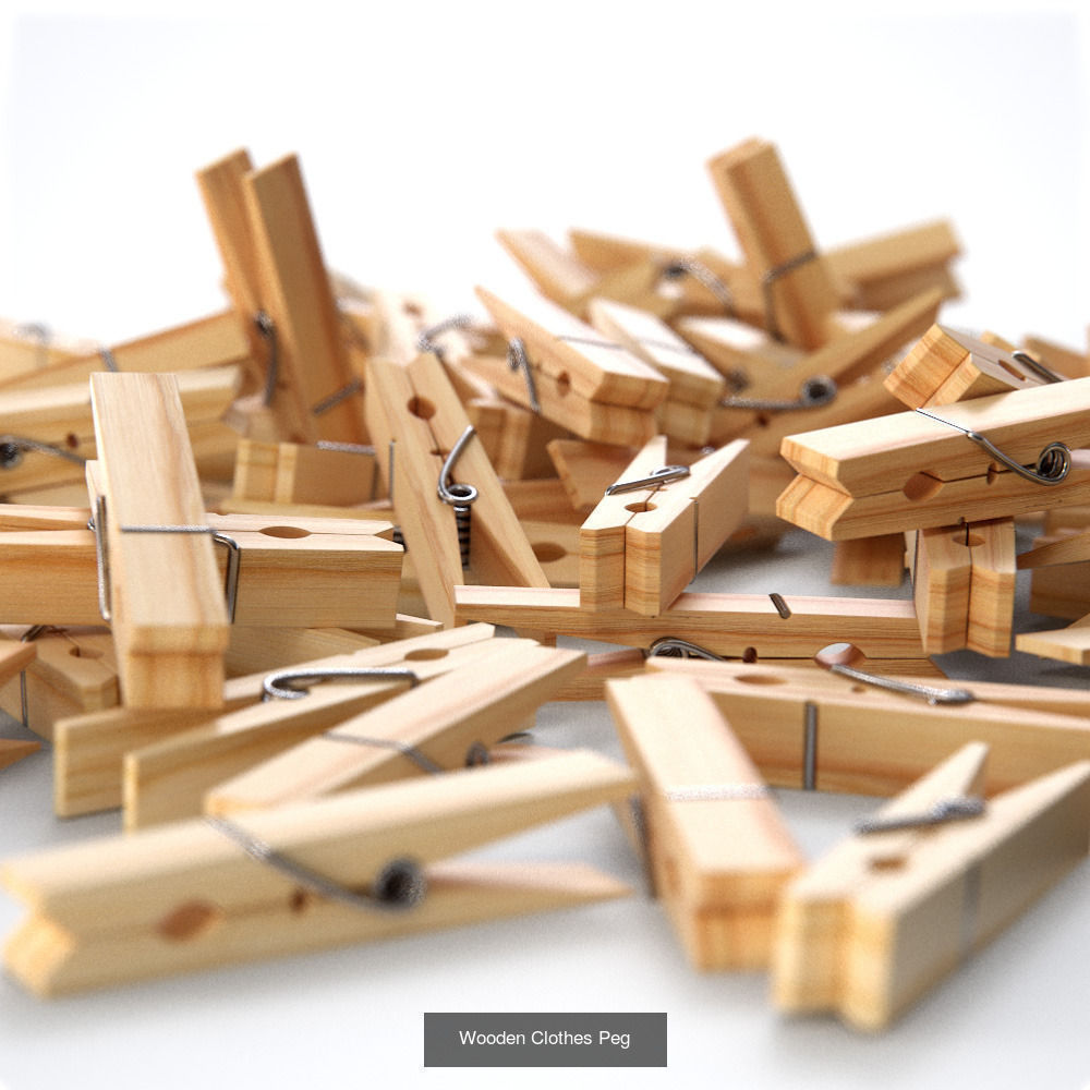Various Clothespins Clothes Pegs 3D Model Collection_5