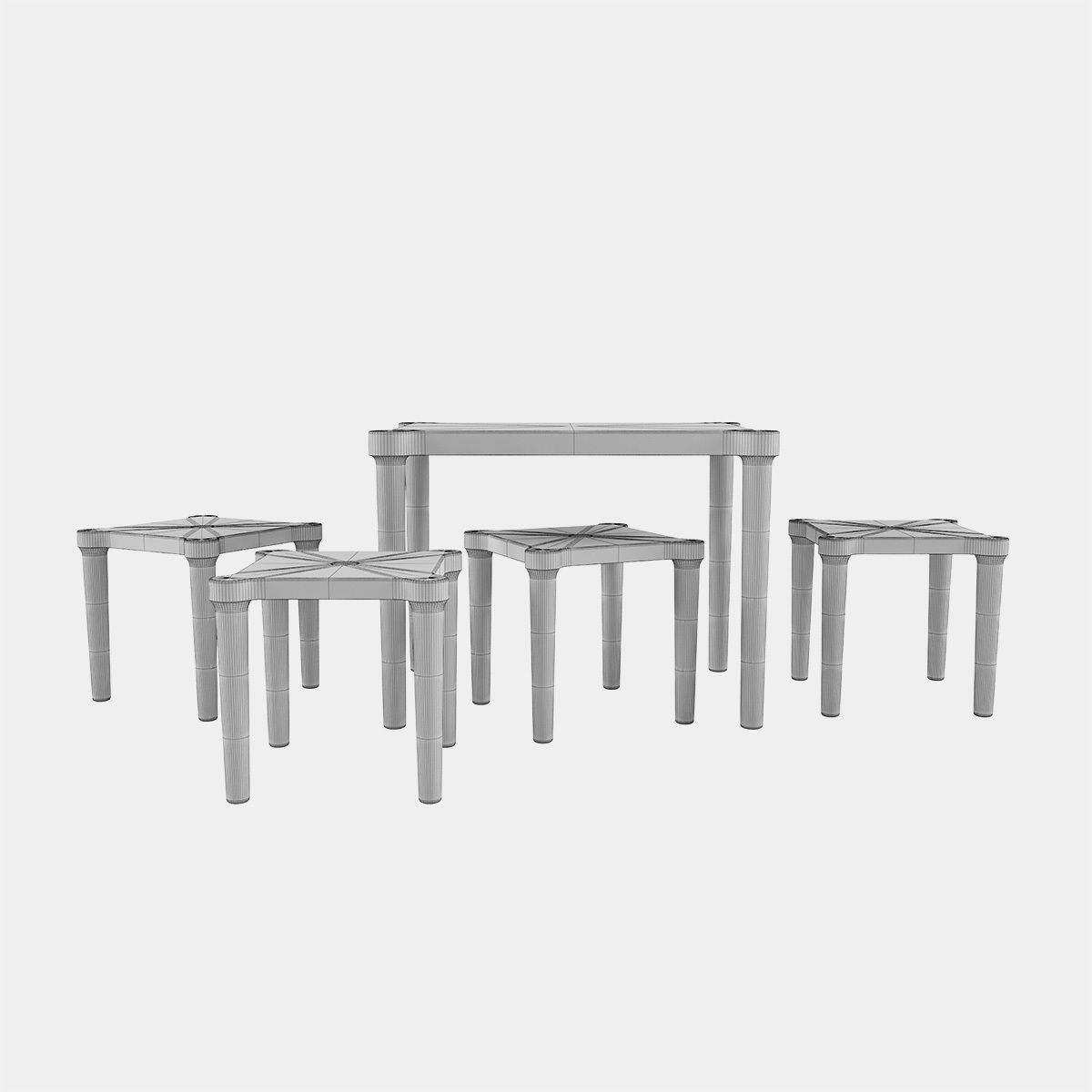 UTTER table and stools 3D model_6