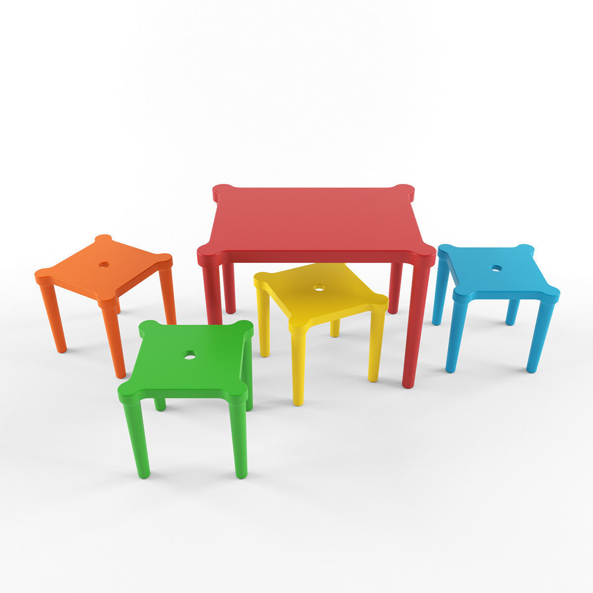UTTER table and stools 3D model_1