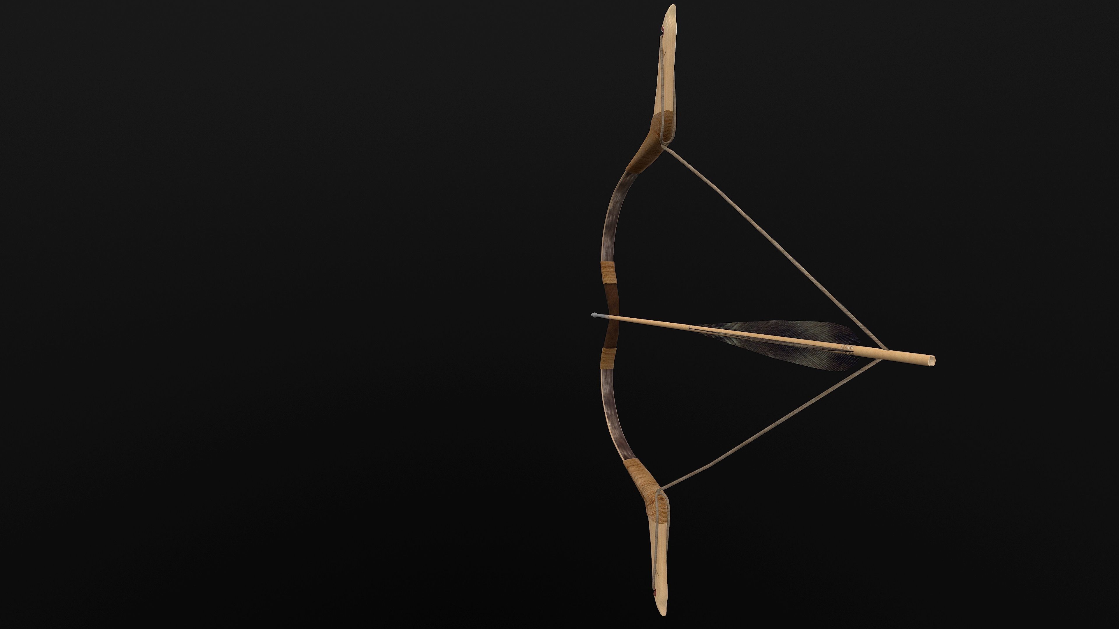 Composite Bow Low-poly 3D model_20