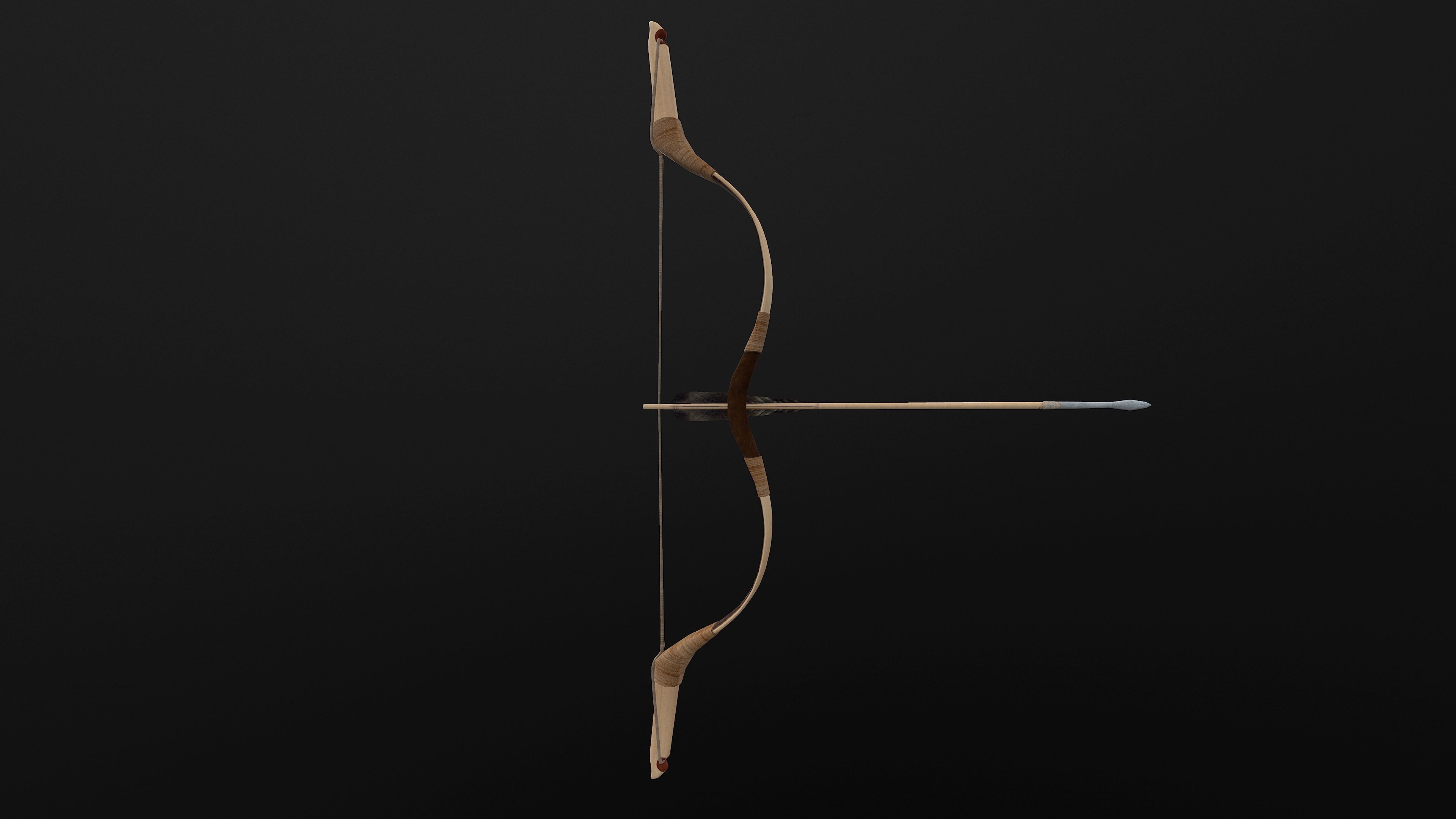 Composite Bow Low-poly 3D model_8