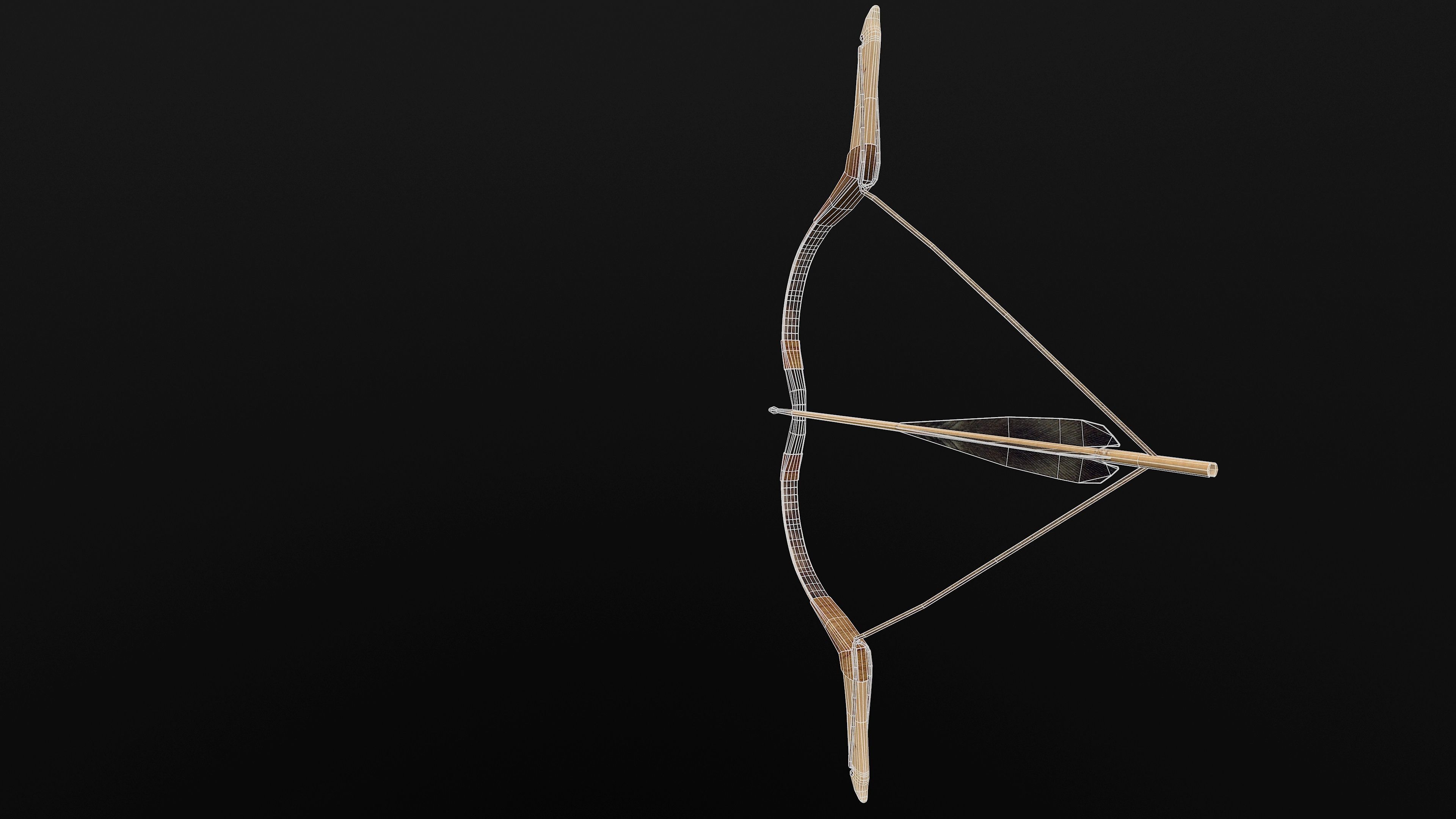 Composite Bow Low-poly 3D model_21