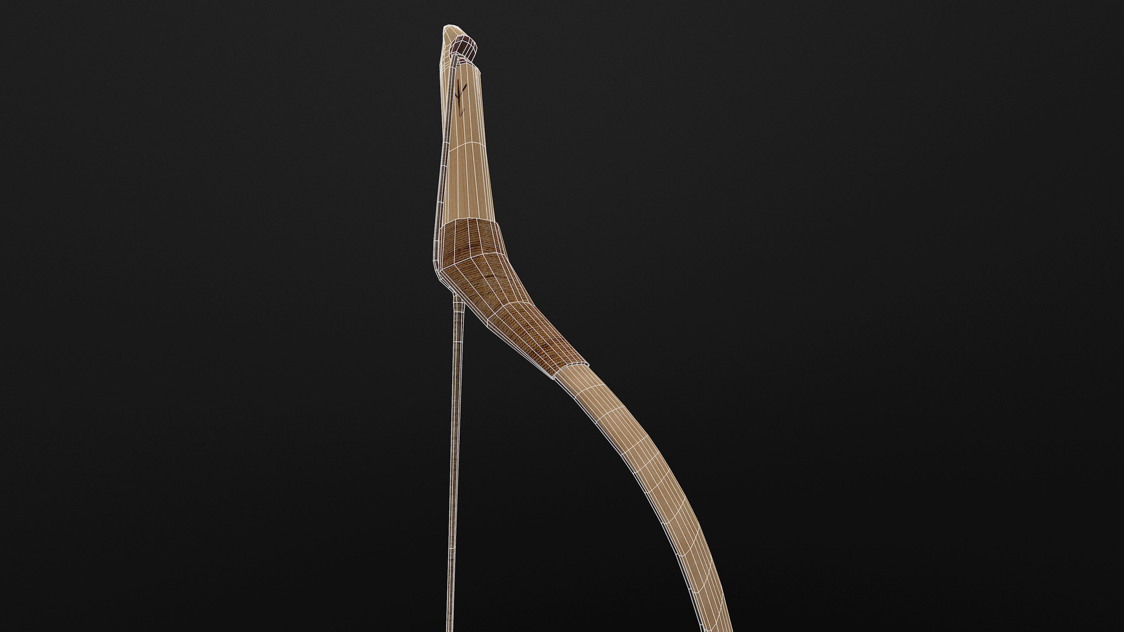 Composite Bow Low-poly 3D model_14