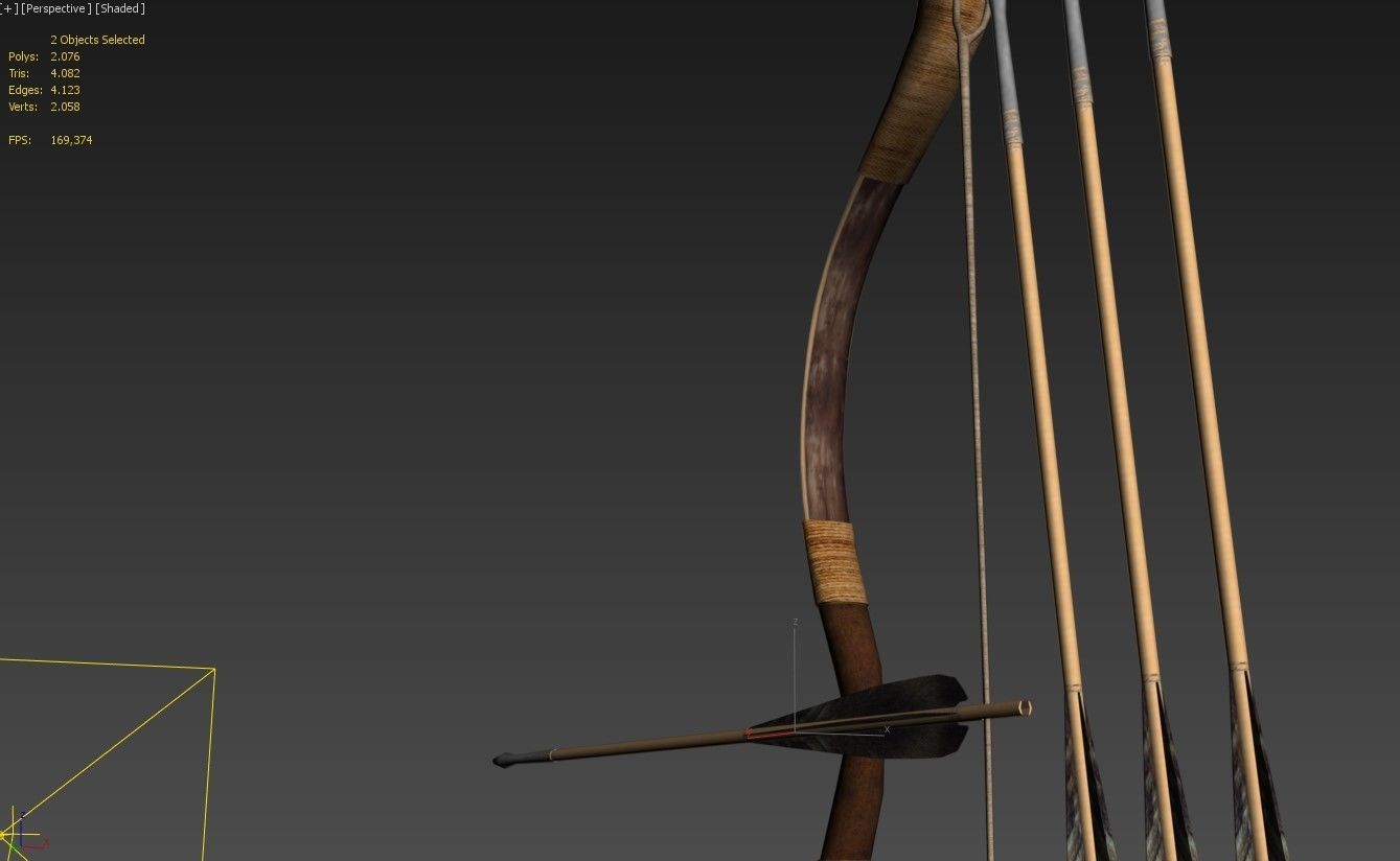 Composite Bow Low-poly 3D model_24