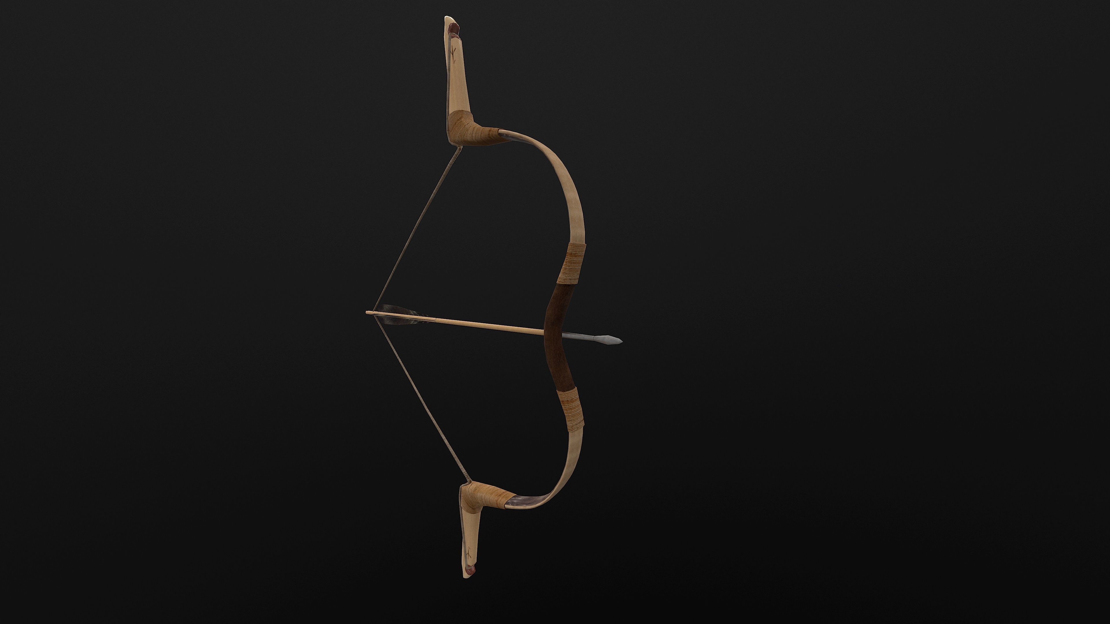 Composite Bow Low-poly 3D model_18