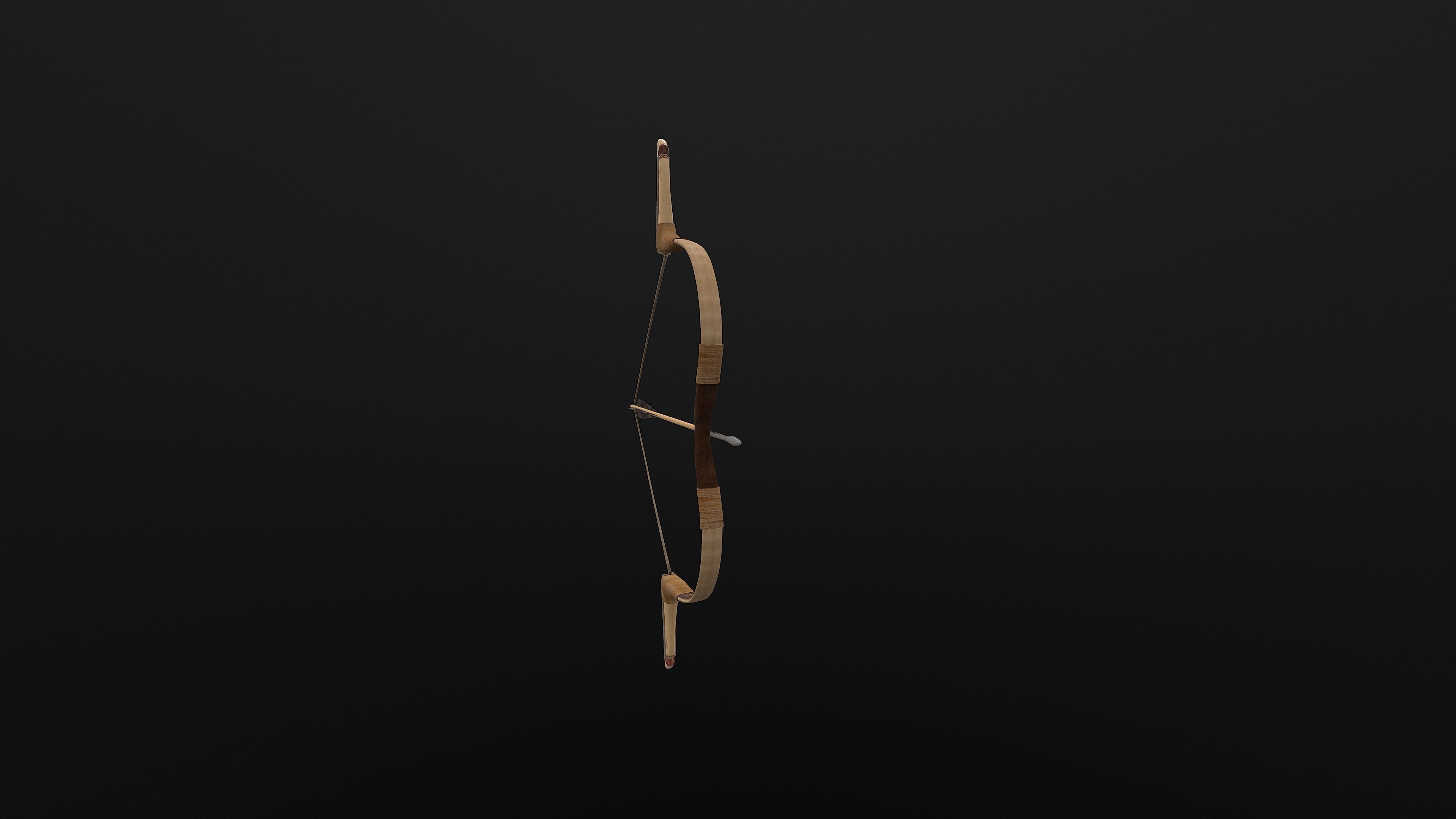 Composite Bow Low-poly 3D model_10