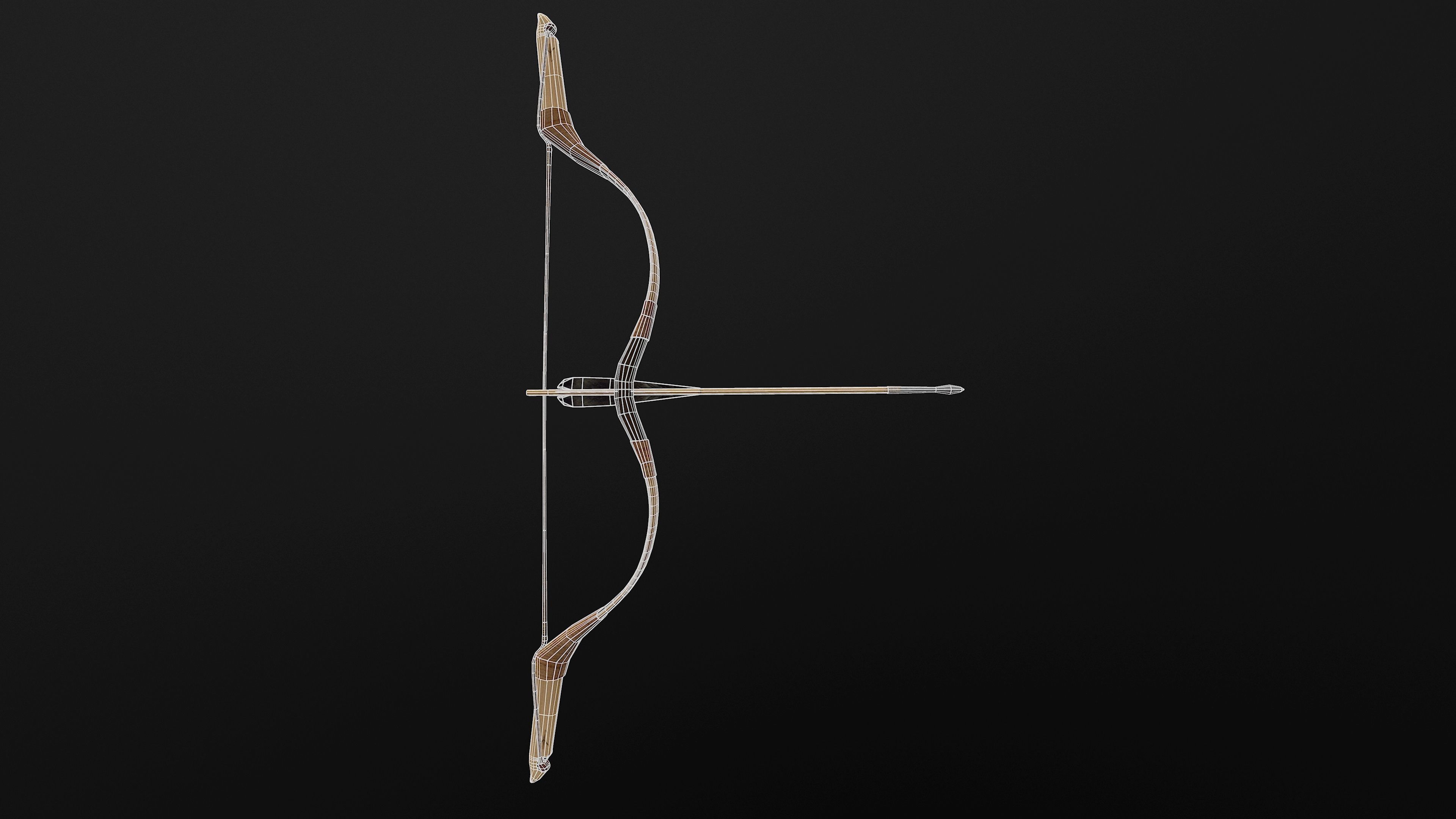 Composite Bow Low-poly 3D model_17