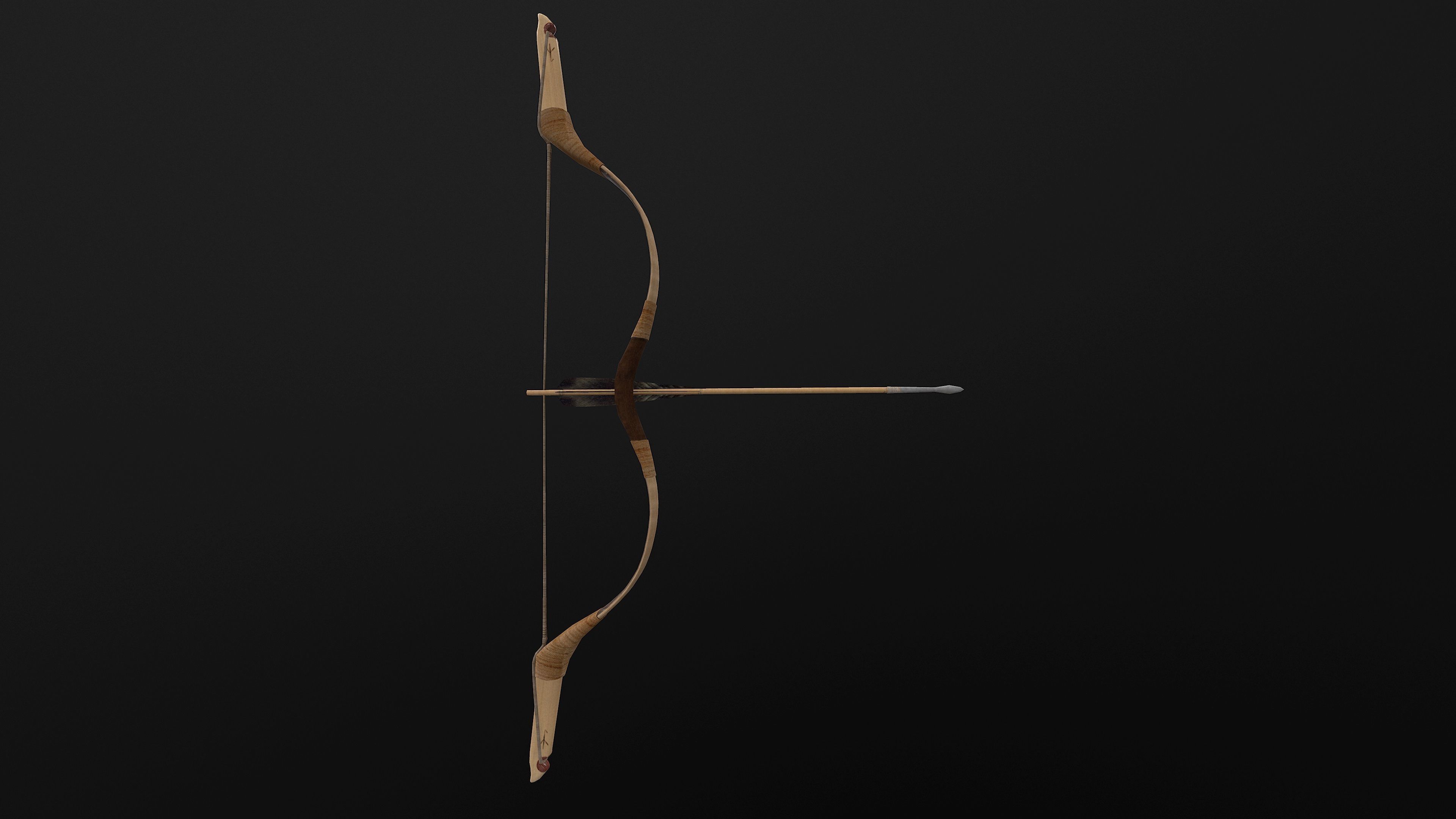 Composite Bow Low-poly 3D model_15