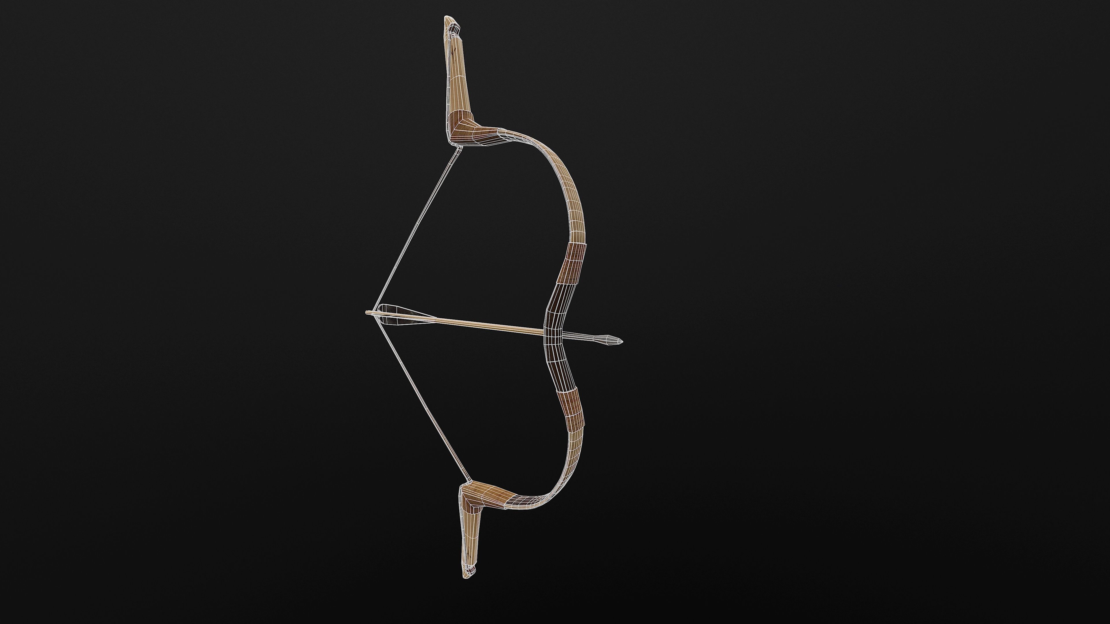 Composite Bow Low-poly 3D model_19