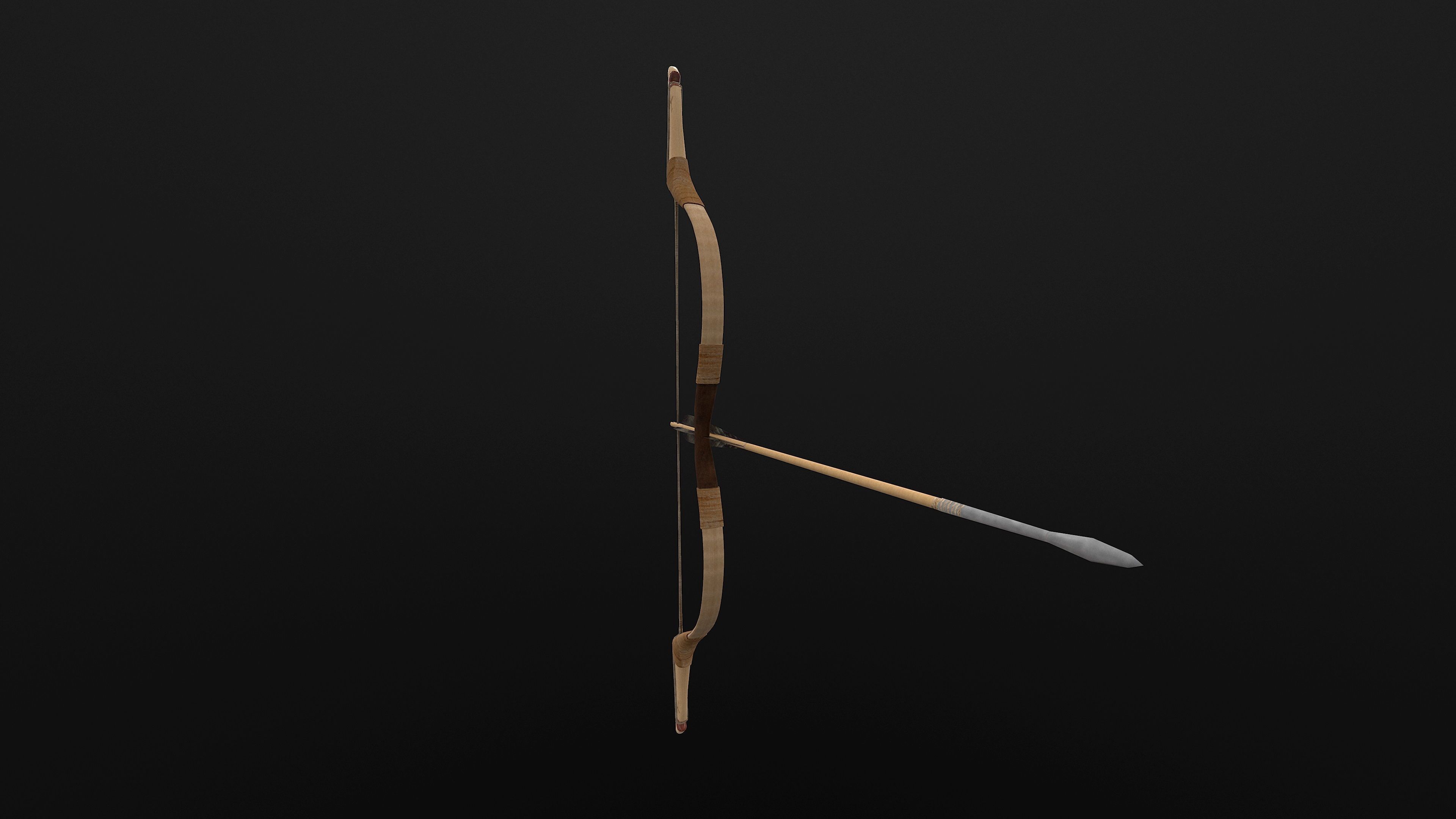 Composite Bow Low-poly 3D model_7