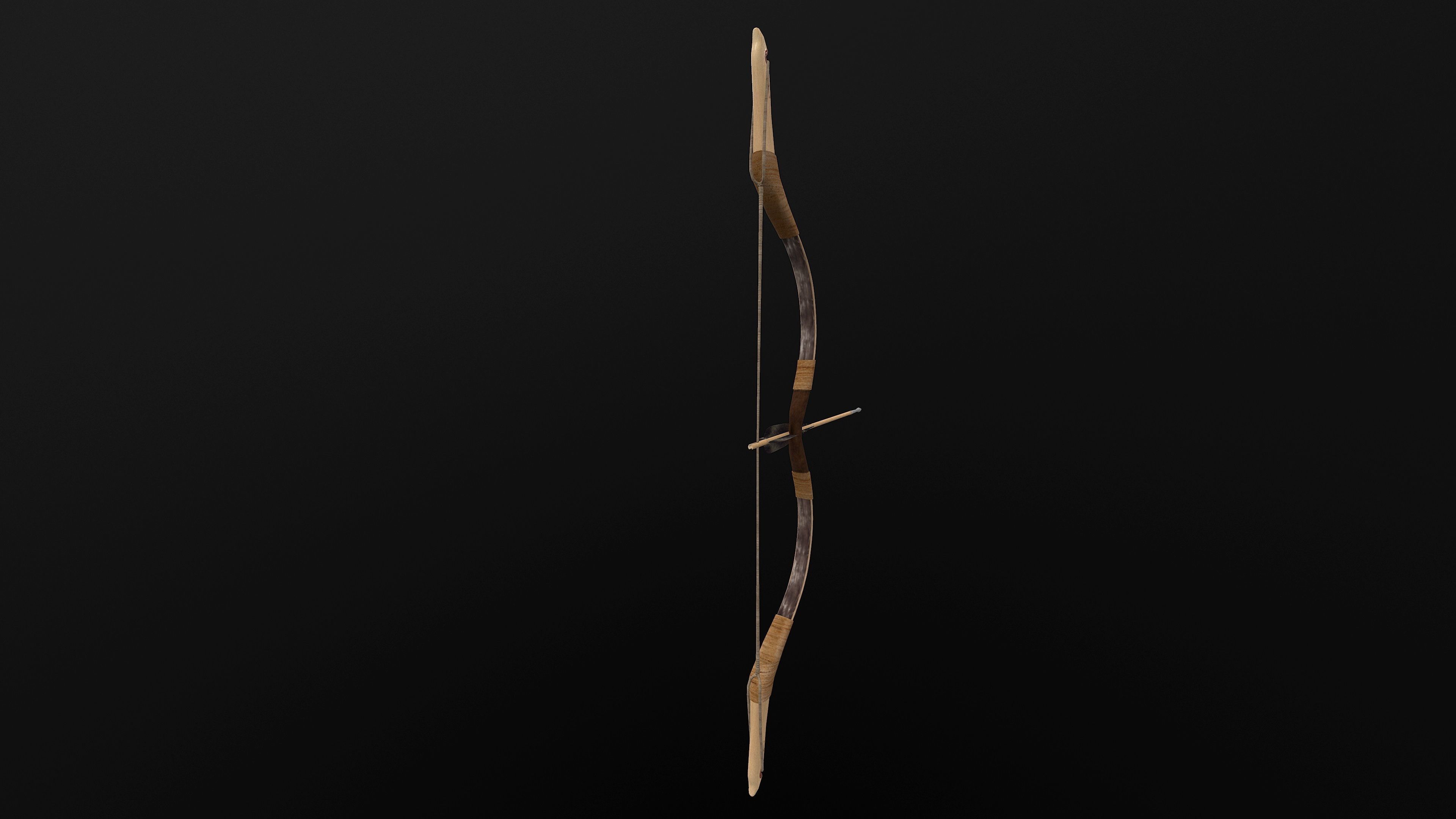 Composite Bow Low-poly 3D model_9