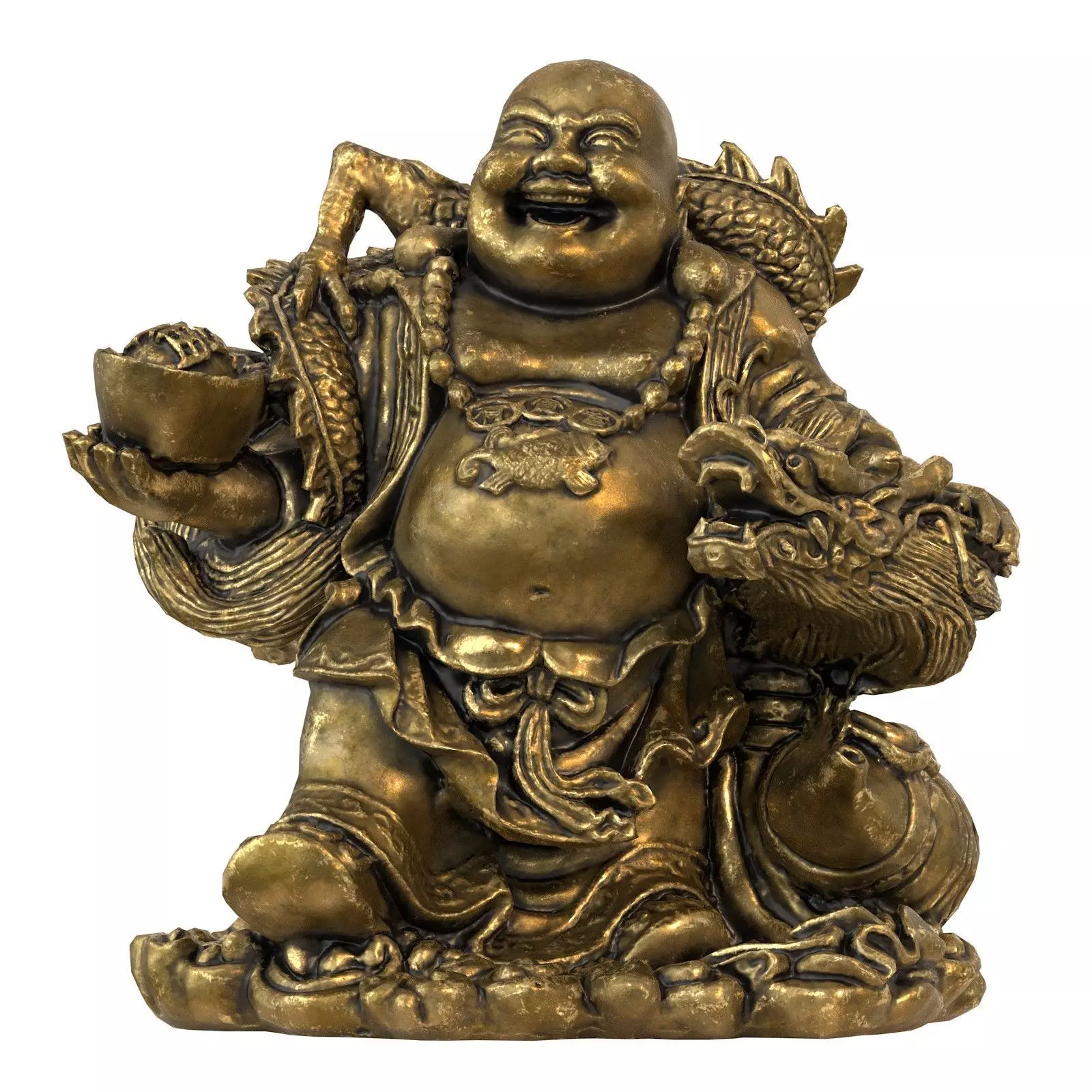 Laughing Buddha  Low-poly 3D model_0