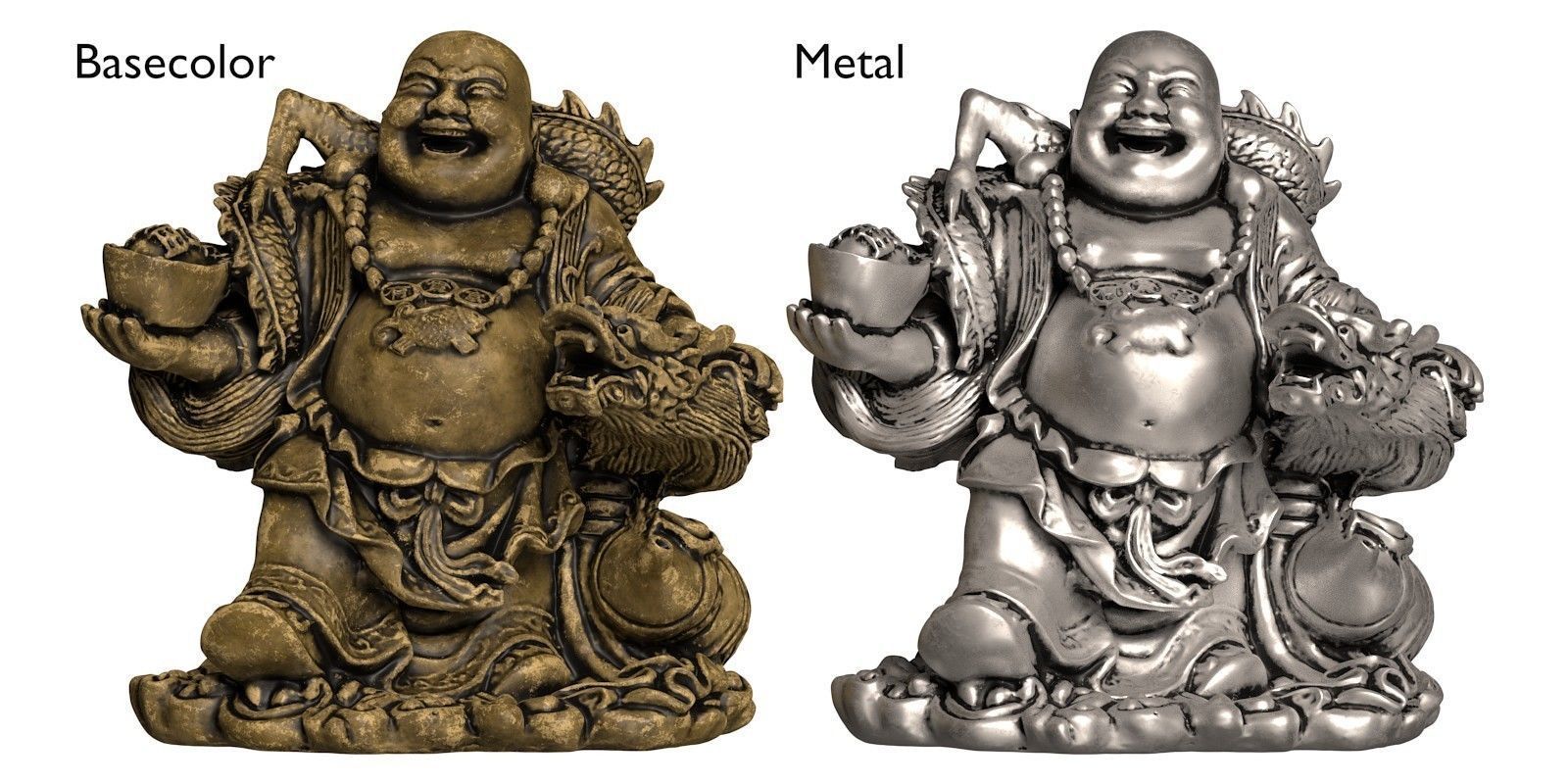 Laughing Buddha  Low-poly 3D model_26