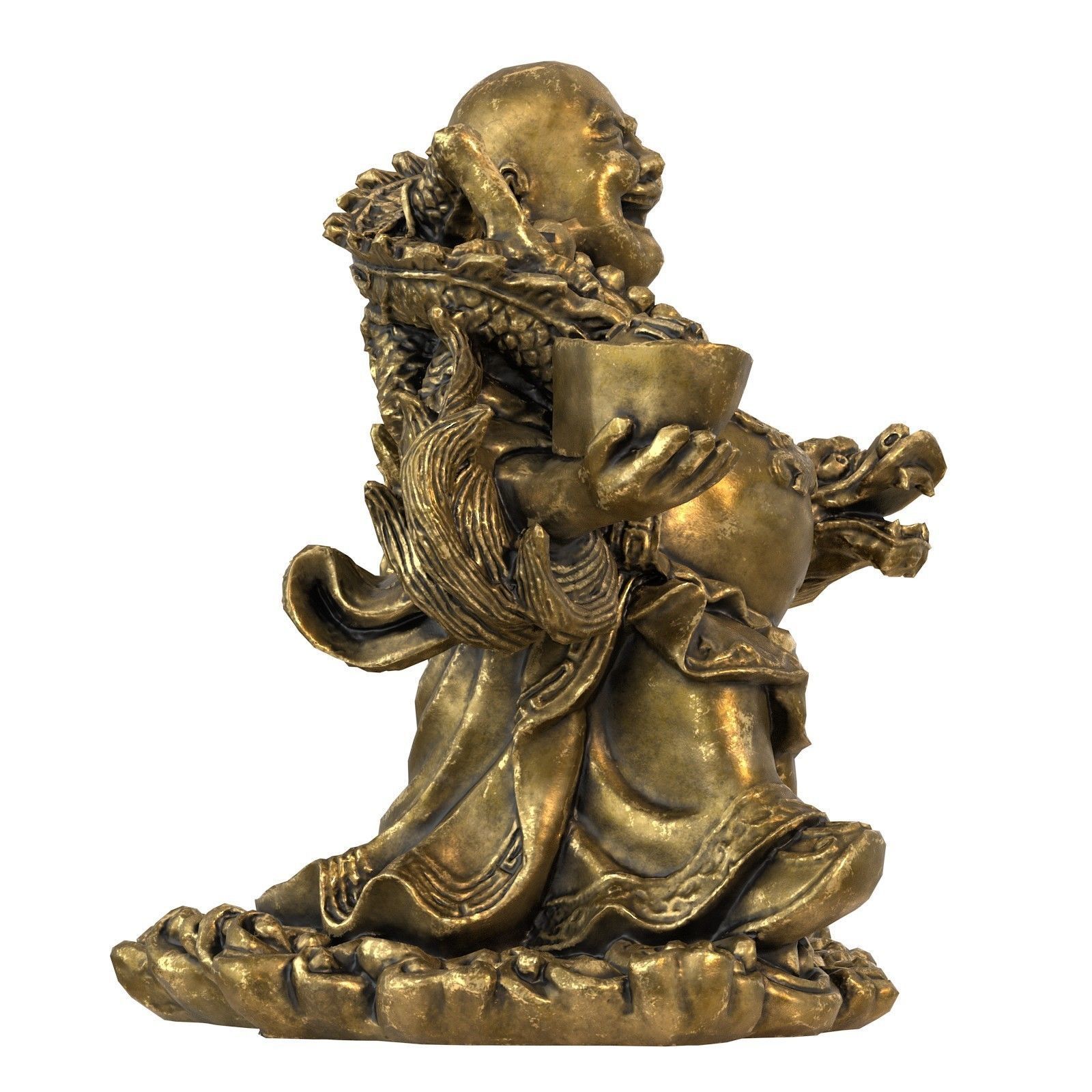 Laughing Buddha  Low-poly 3D model_3