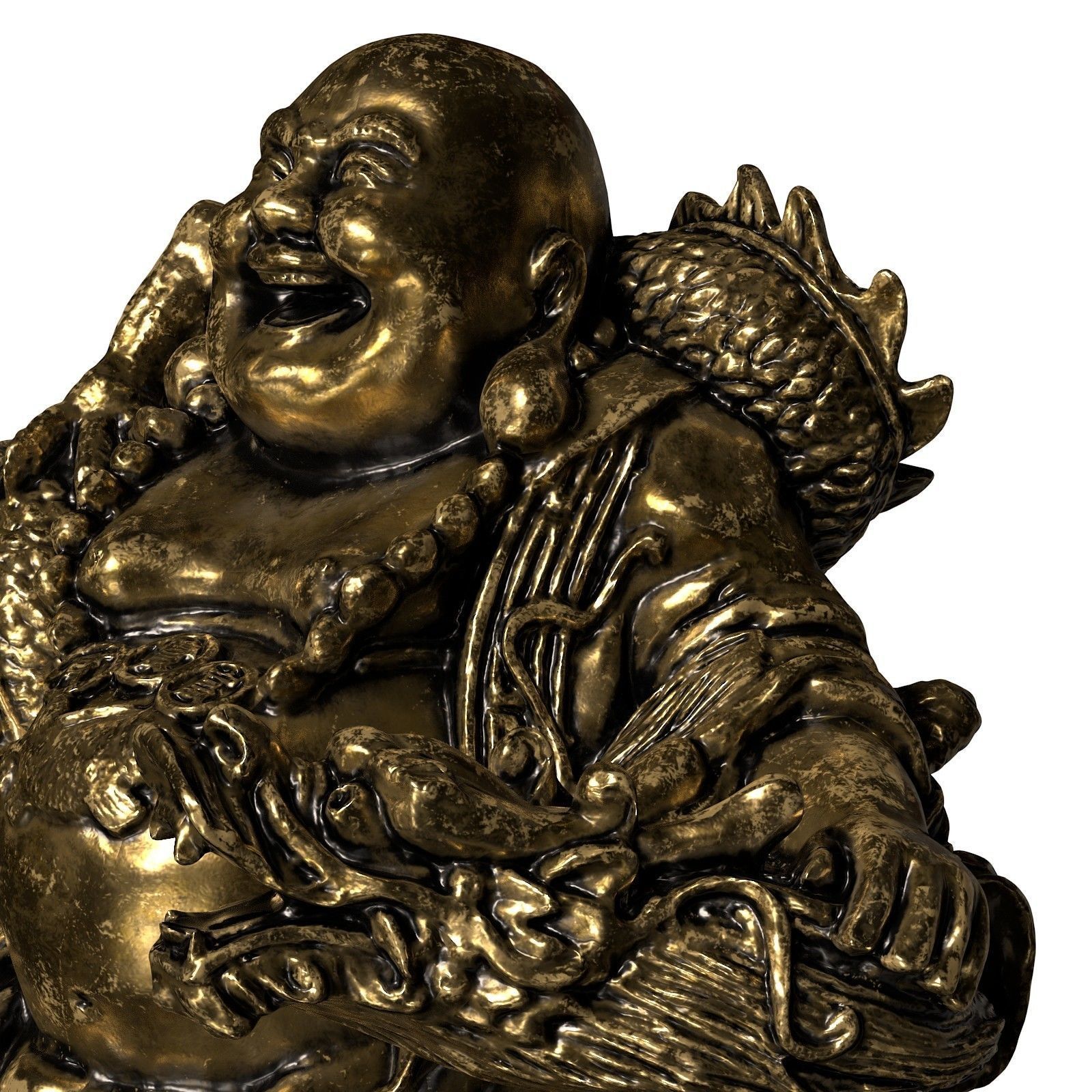 Laughing Buddha  Low-poly 3D model_11