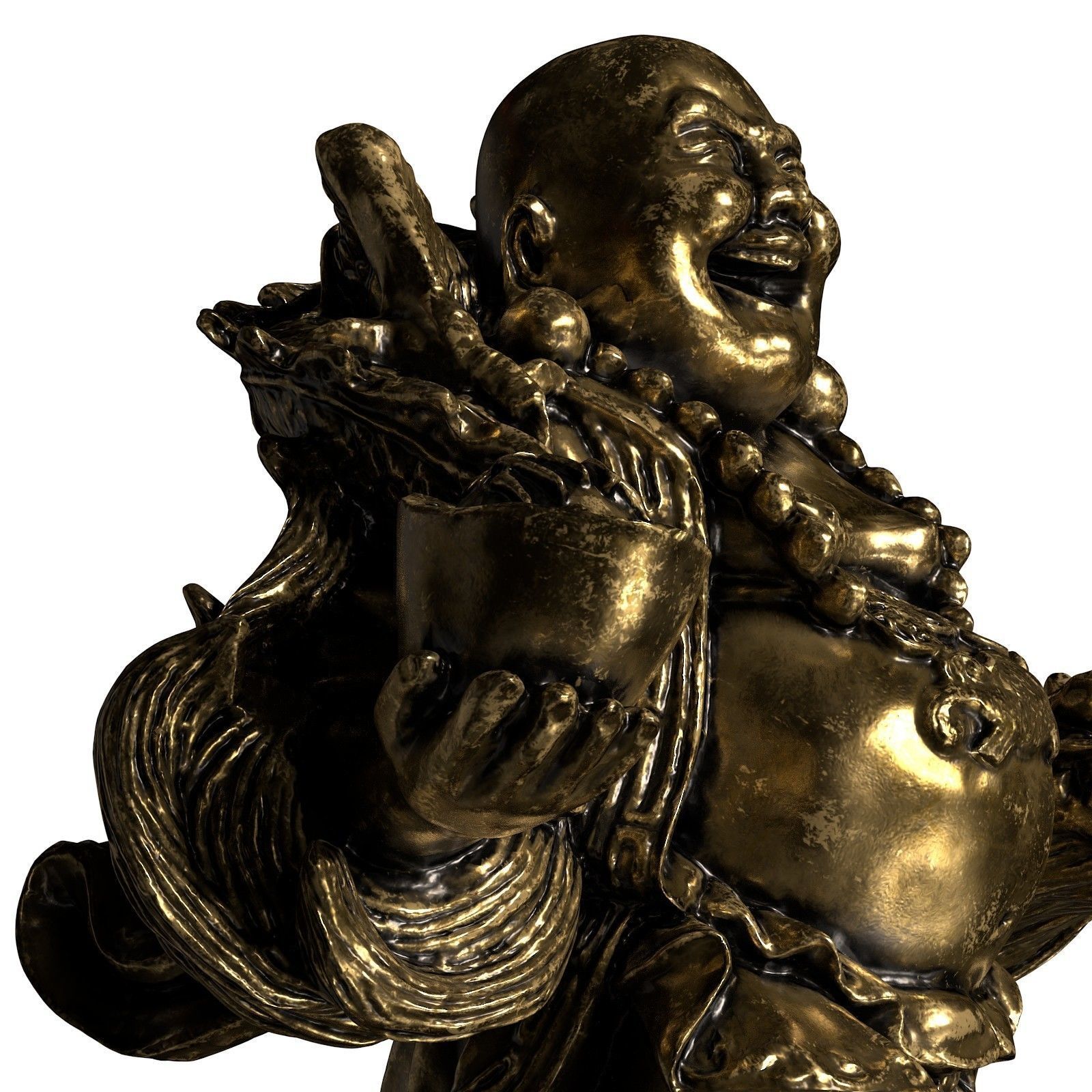 Laughing Buddha  Low-poly 3D model_12