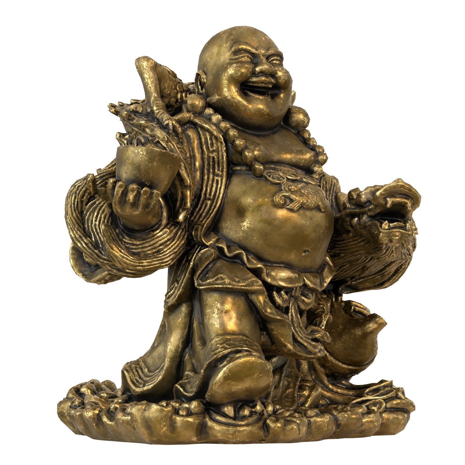 Laughing Buddha  Low-poly 3D model_2