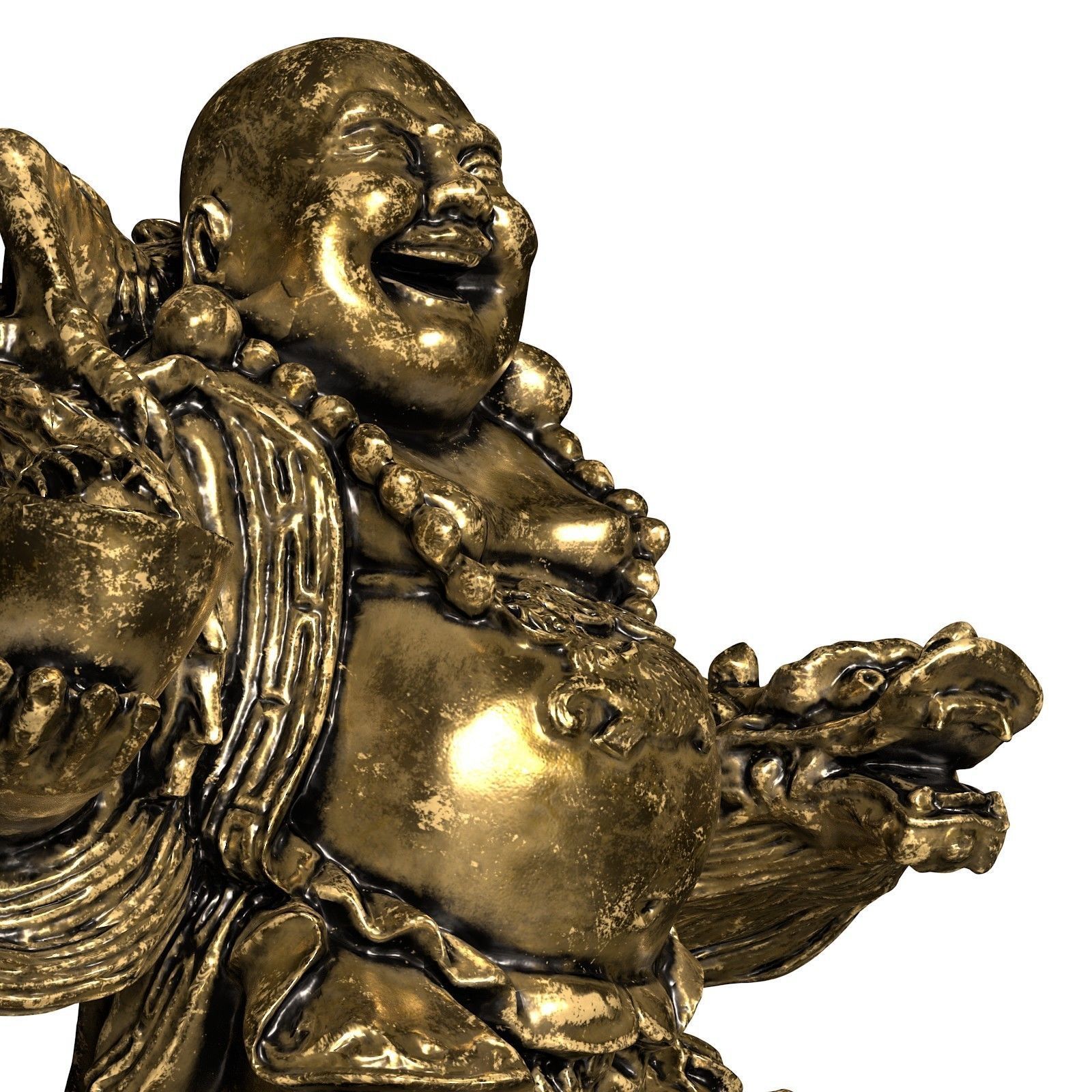 Laughing Buddha  Low-poly 3D model_13