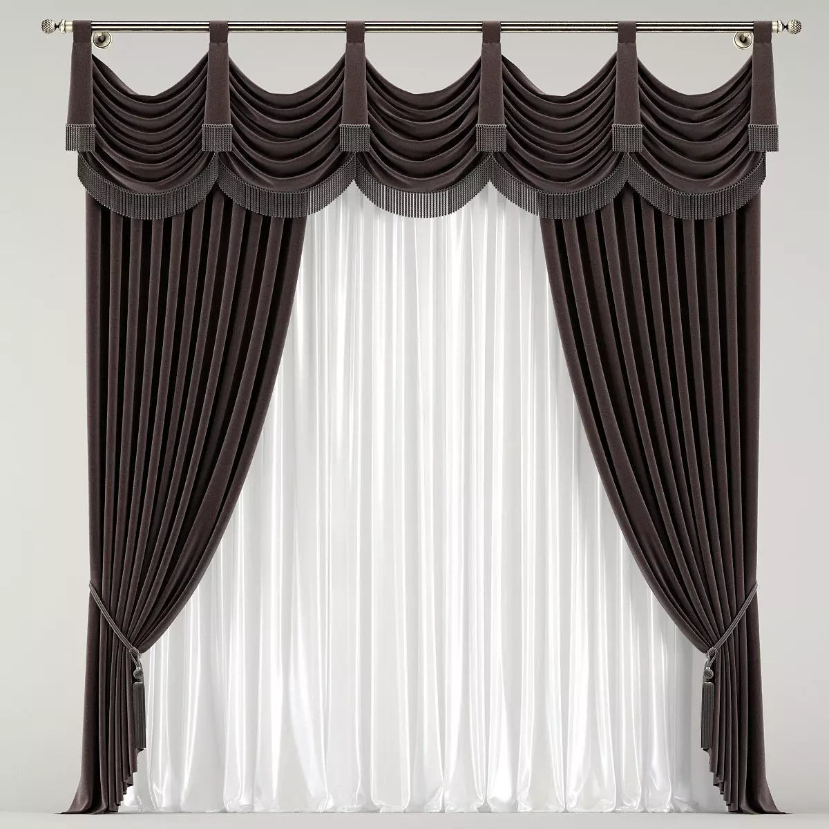classic curtain 3D model_0